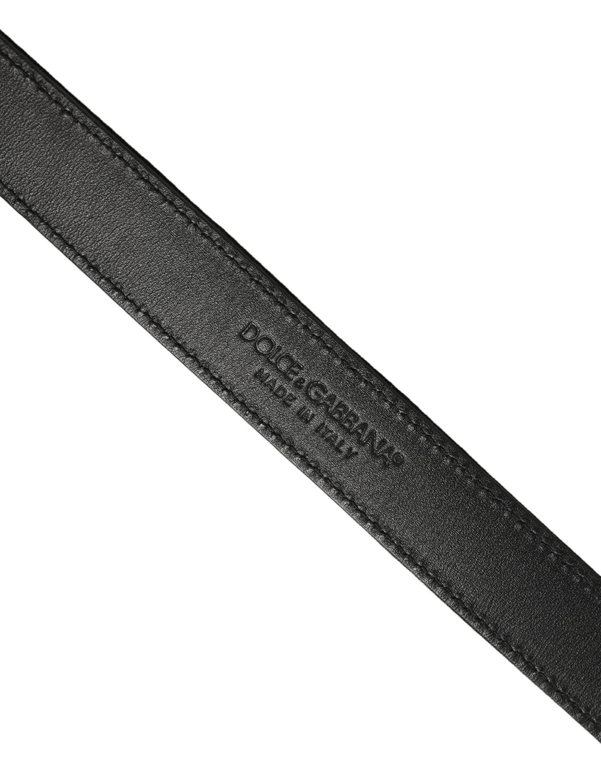 Dolce & Gabbana Black Classic Leather Silver Tone Buckle Men's Belt