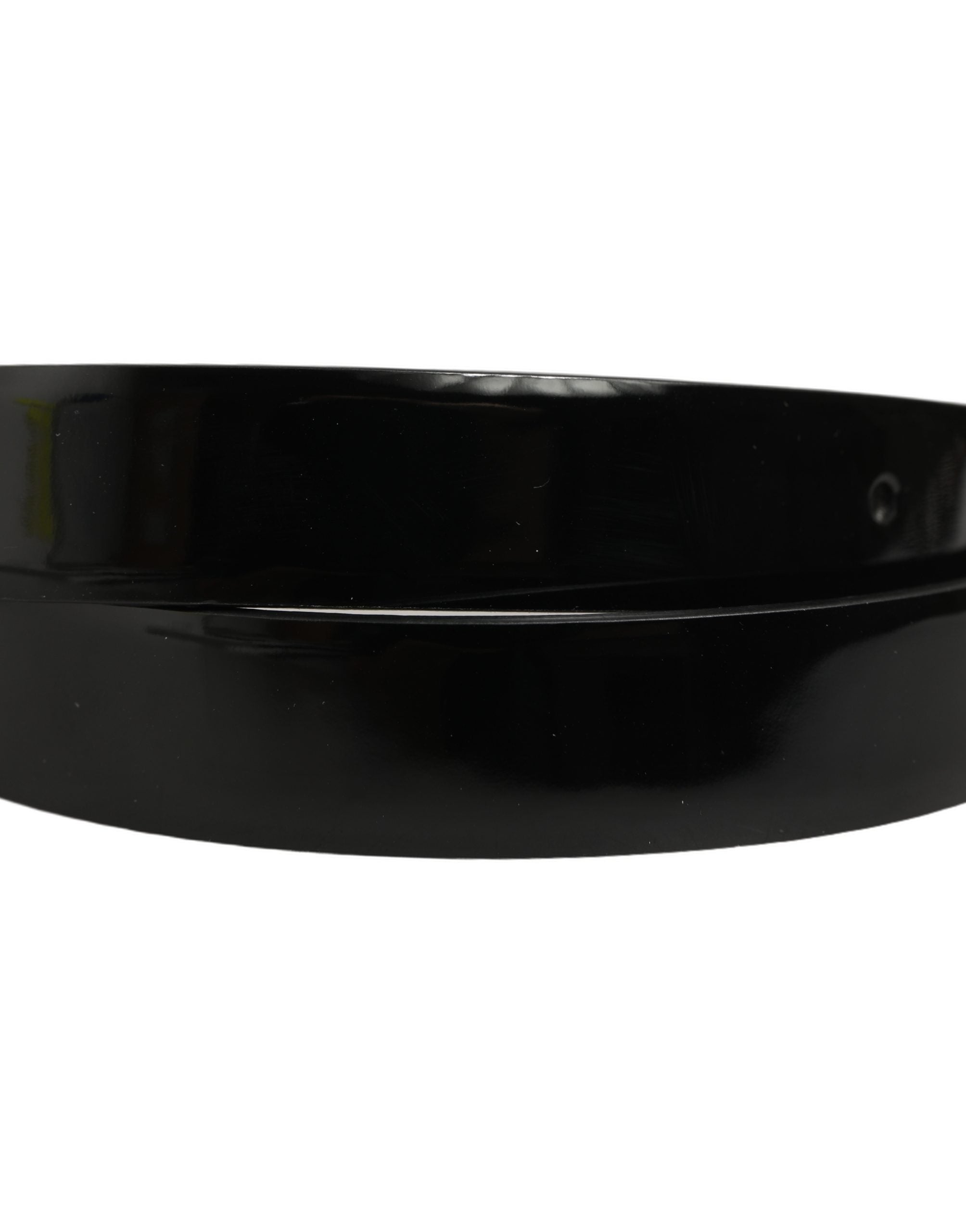 Dolce & Gabbana Black Classic Leather Silver Tone Buckle Men's Belt