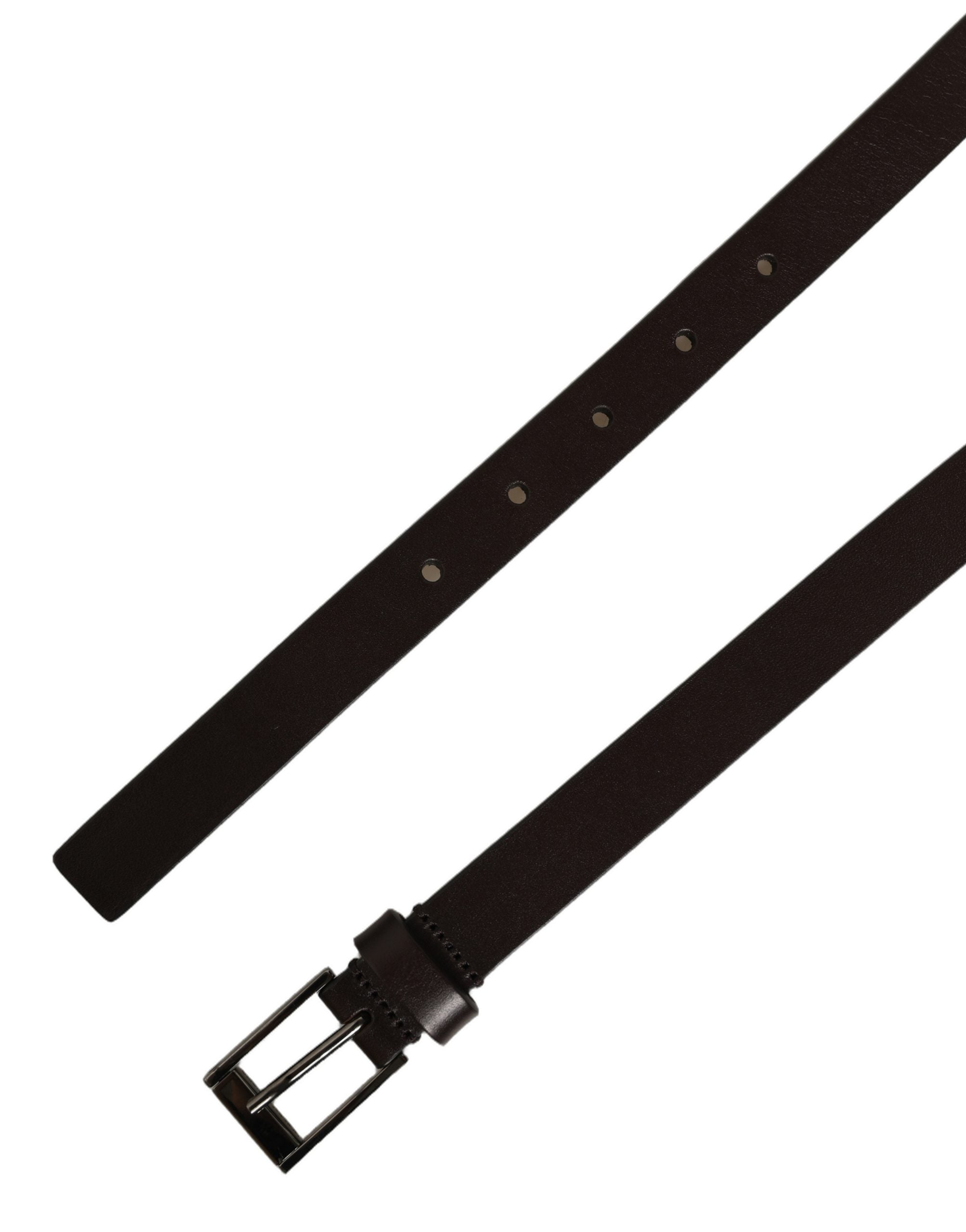 Dolce & Gabbana Brown Leather Double Wrap Metal Buckle Men's Belt