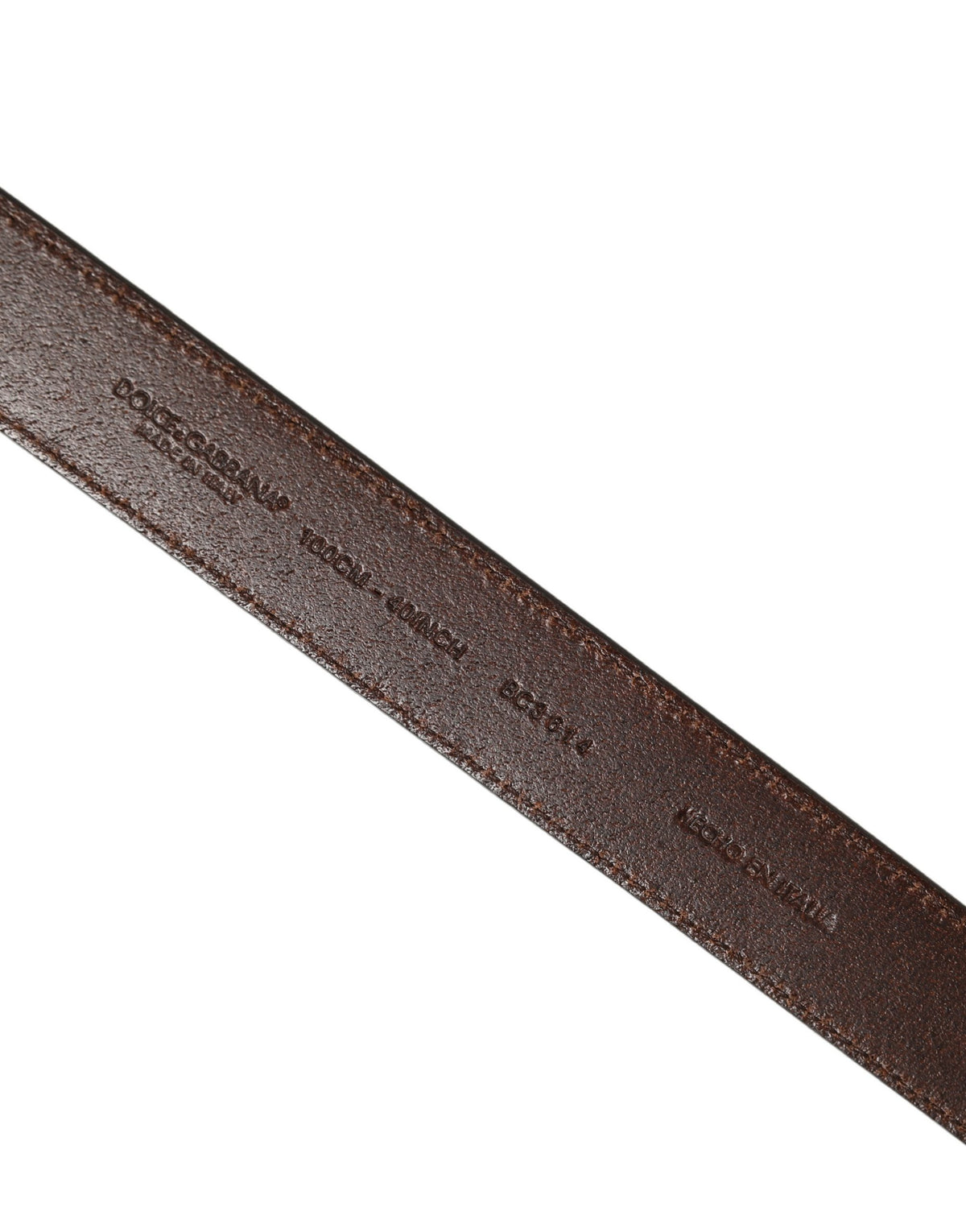 Dolce & Gabbana Brown Leather Gold Tone Metal Buckle Men's Belt