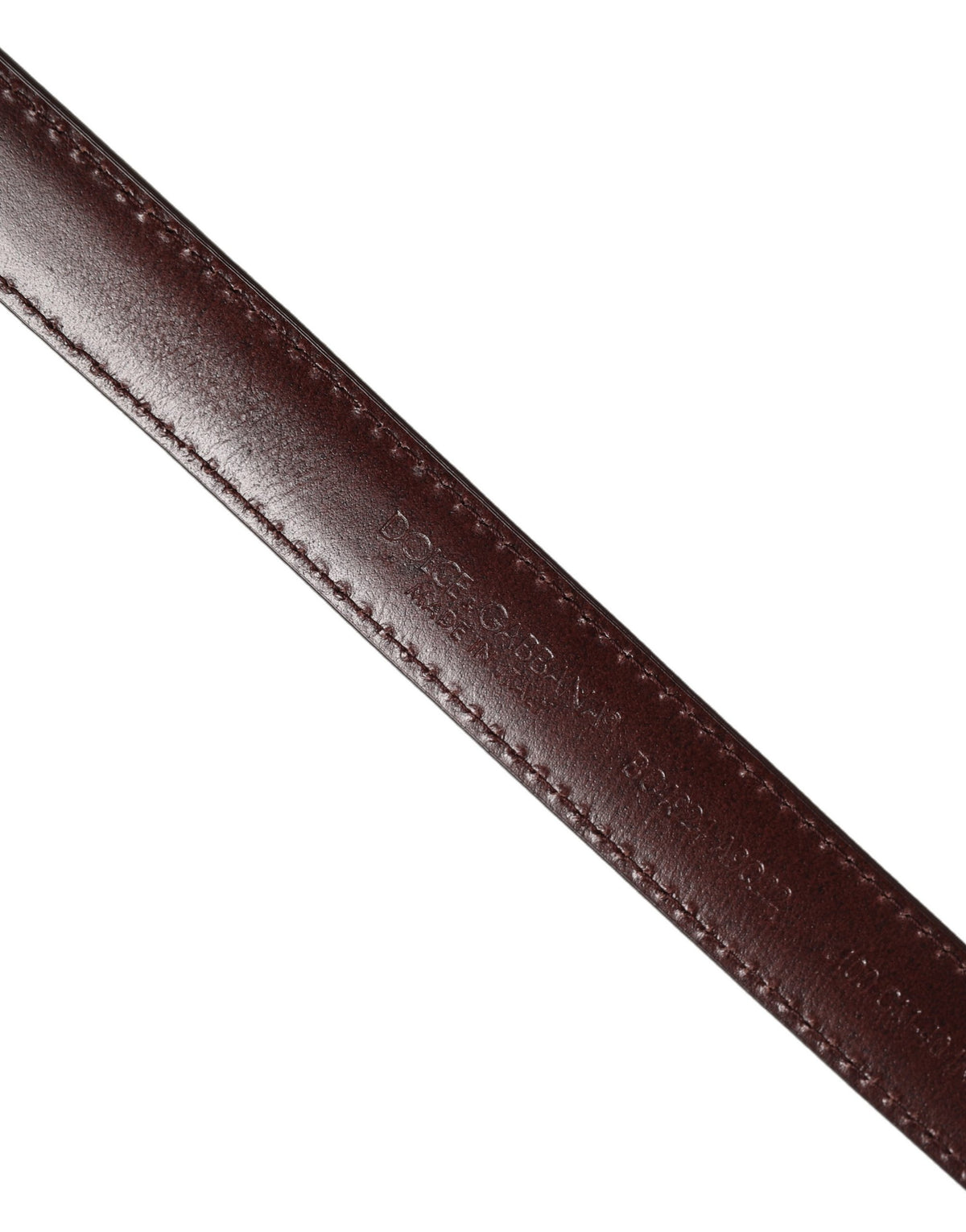 Dolce & Gabbana Dark Brown Woven Leather Metal Buckle Men's Belt (Pre-Owned)