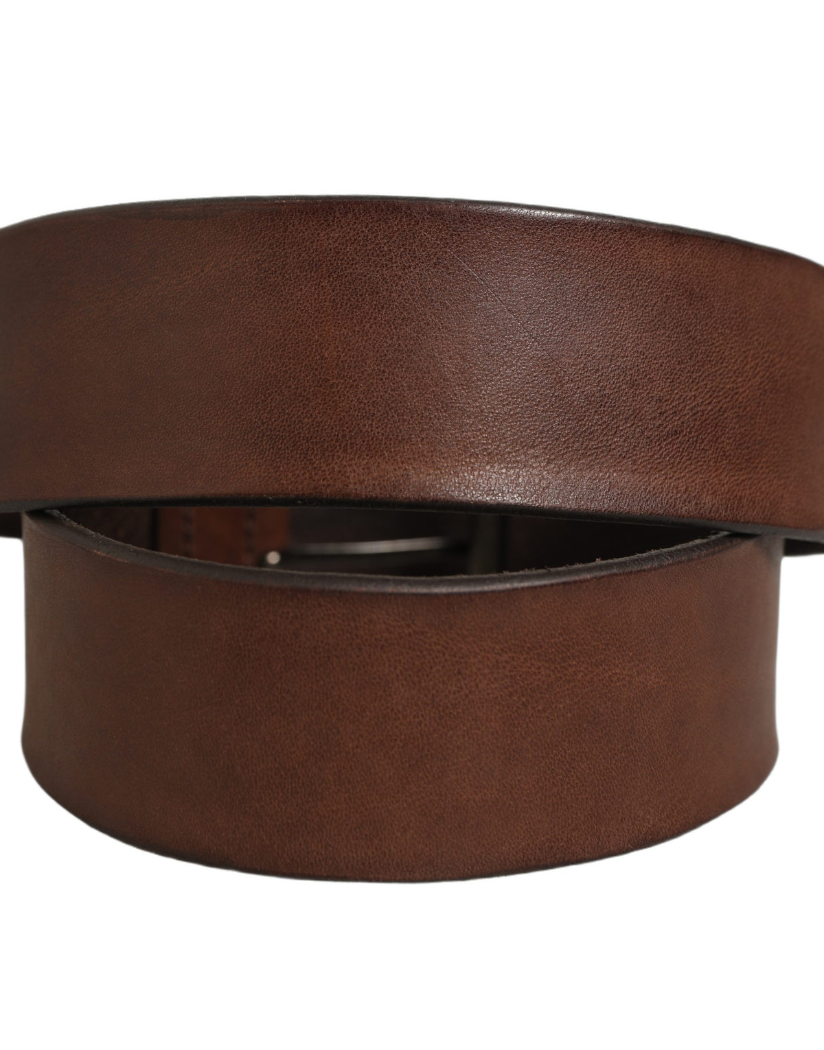 Dolce & Gabbana Belt Brown Leather Double Prong Metal Men's Buckle