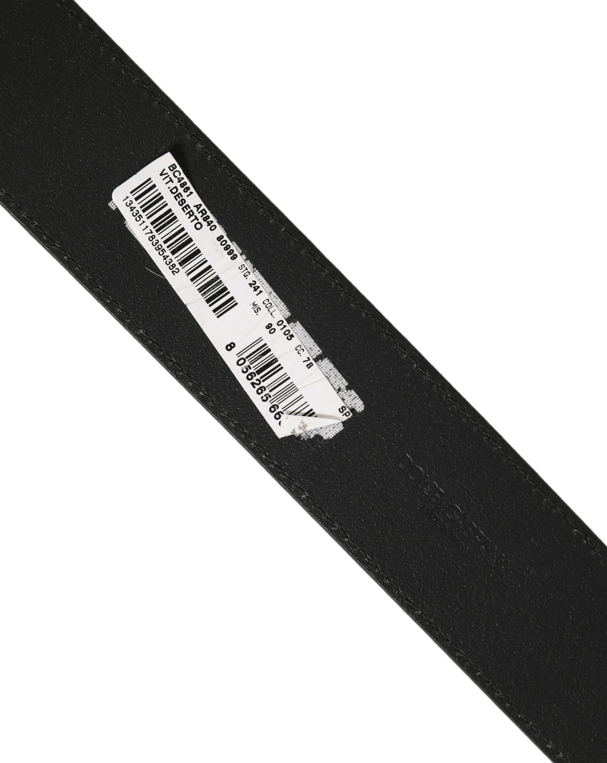 Dolce & Gabbana Black Leather Anchor Logo Metal Buckle Men's Belt
