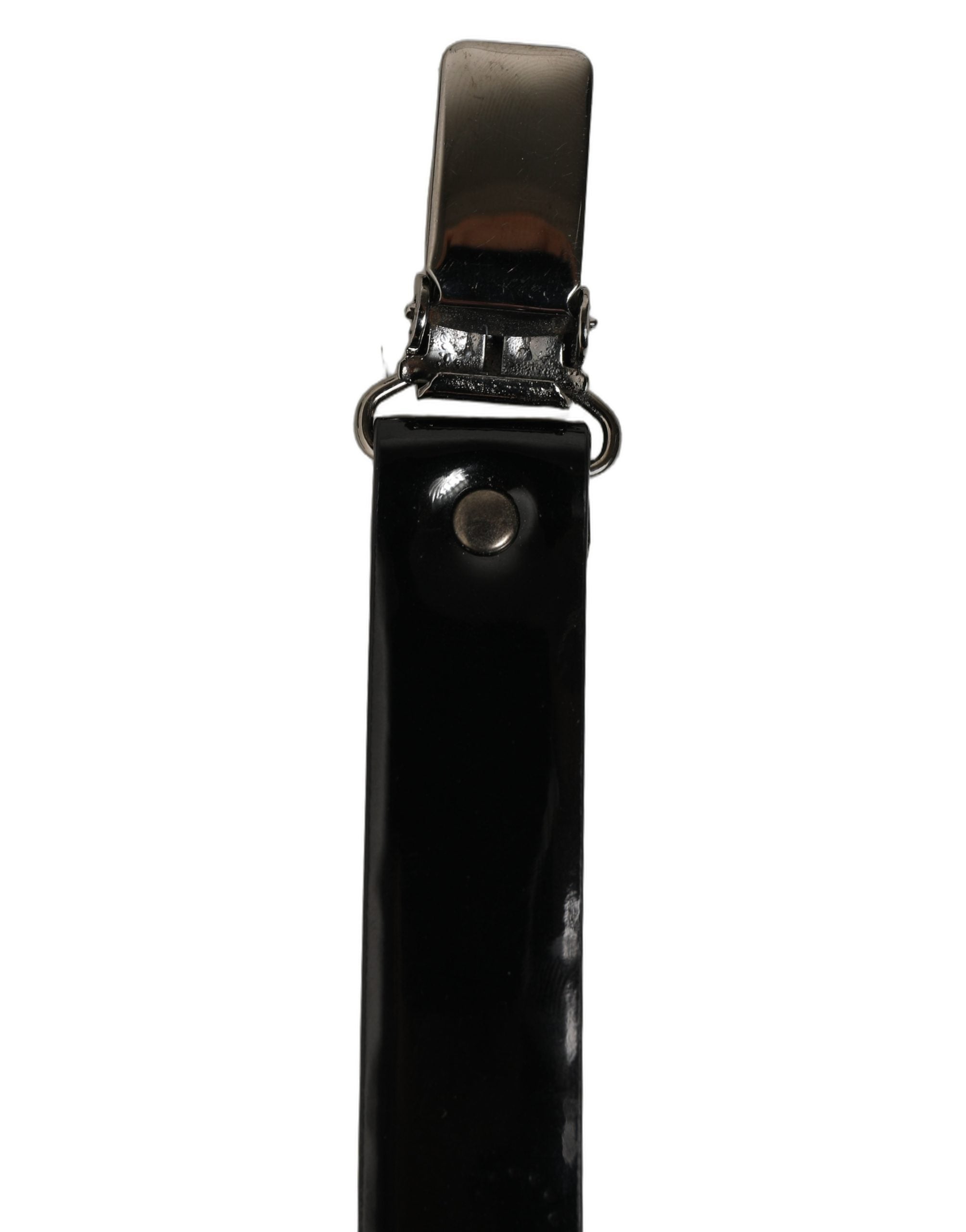 Dolce & Gabbana Black Adjustable Silver Metal Clips Men's Suspenders