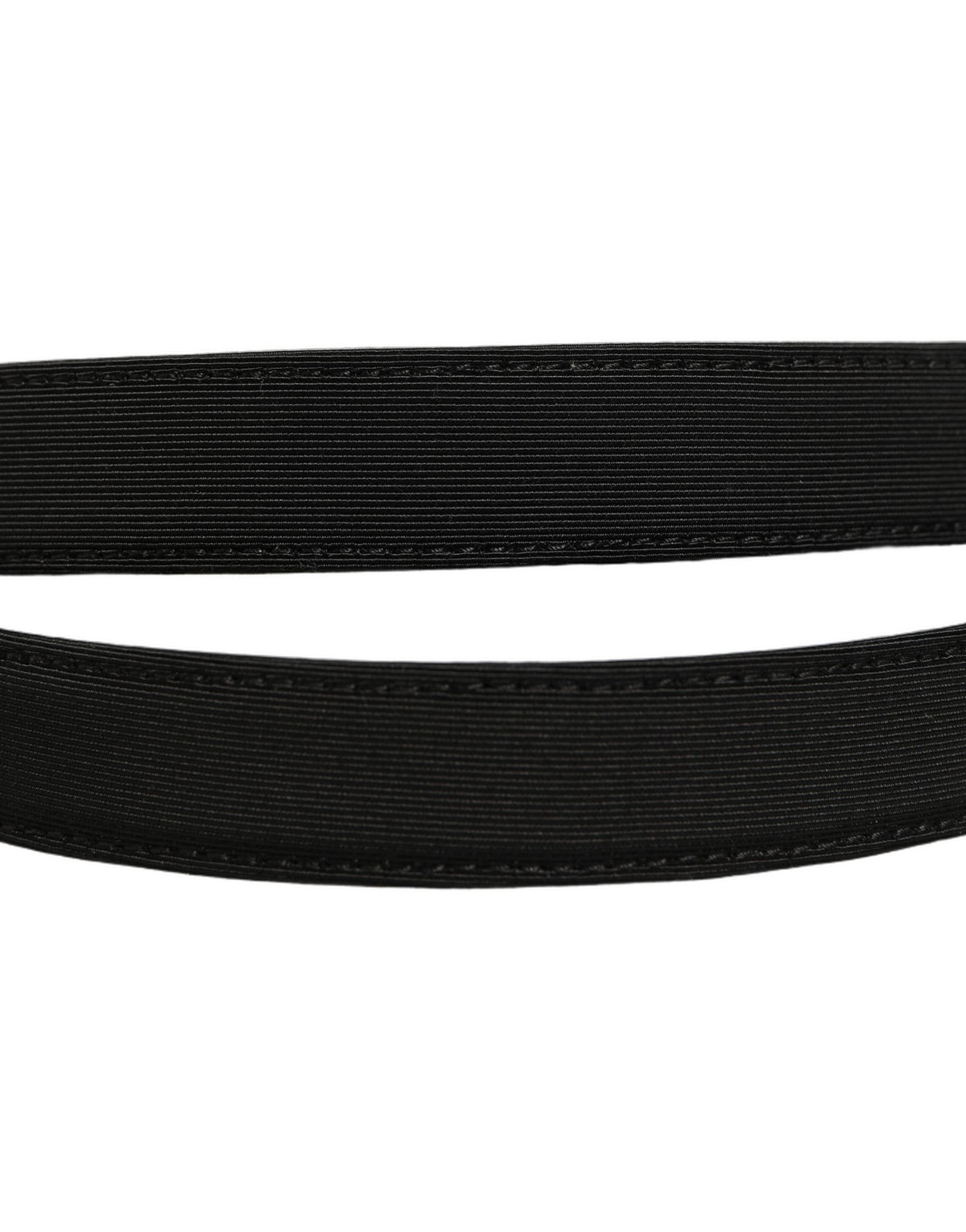 Dolce & Gabbana Black Canvas Leather Gold Metal Buckle Men's Belt