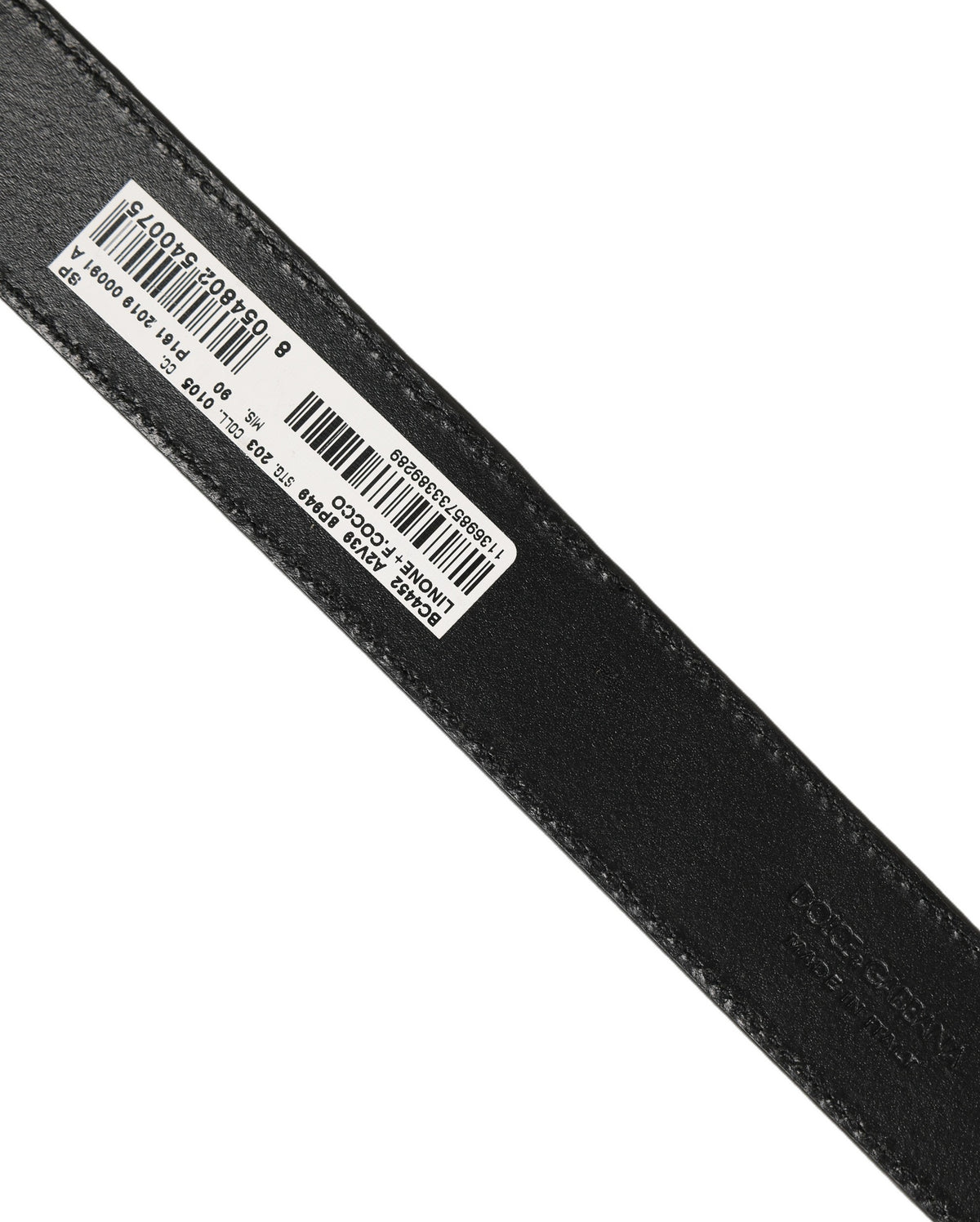 Dolce & Gabbana Beige Black Woven Leather Metal Buckle Men's Belt