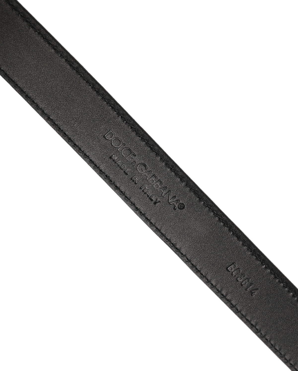 Dolce & Gabbana Men Black Leather Gold Tone Metal Buckle Men's Belt