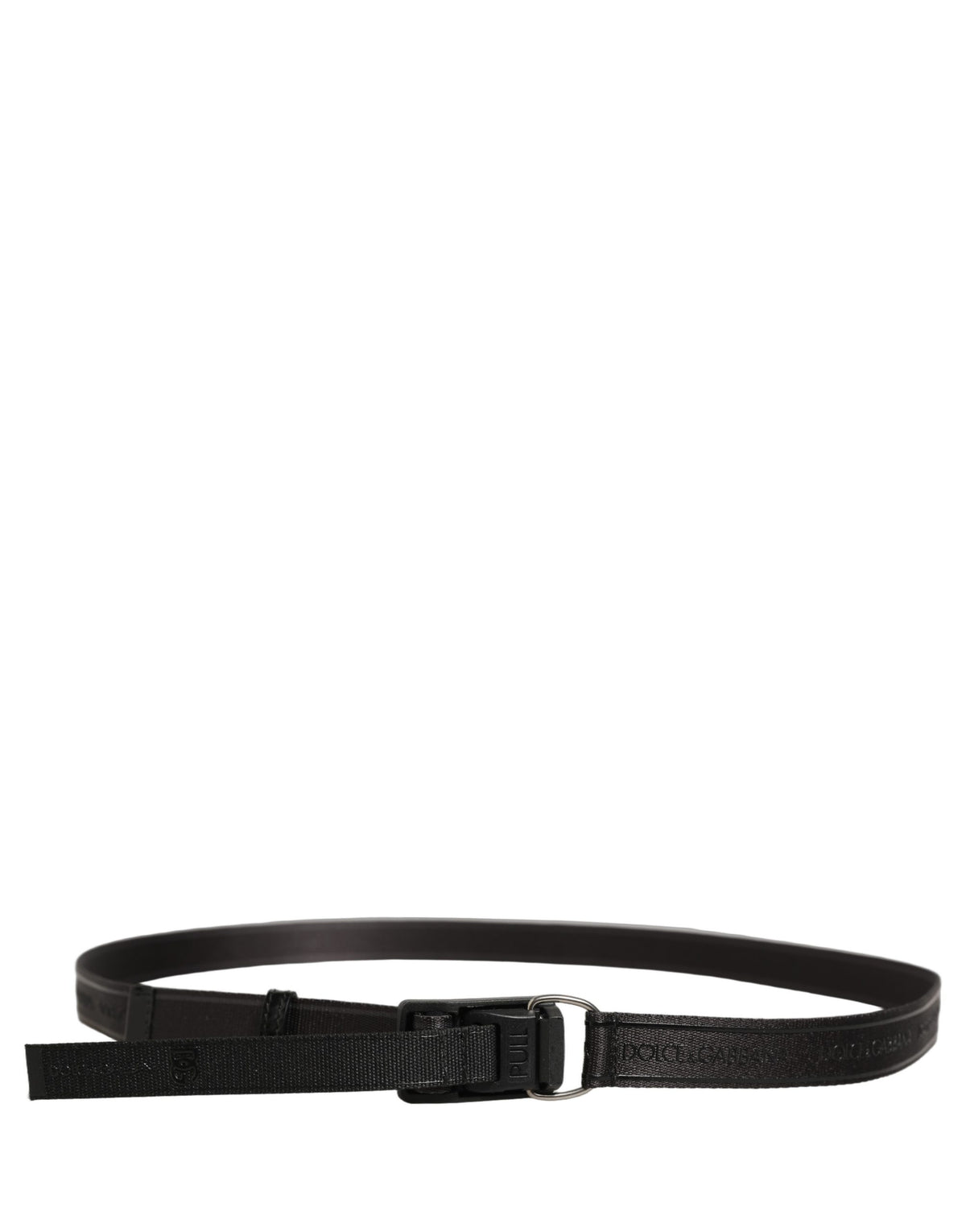 Dolce & Gabbana Men Black Nylon Webbing Plastic Buckle Men's Belt