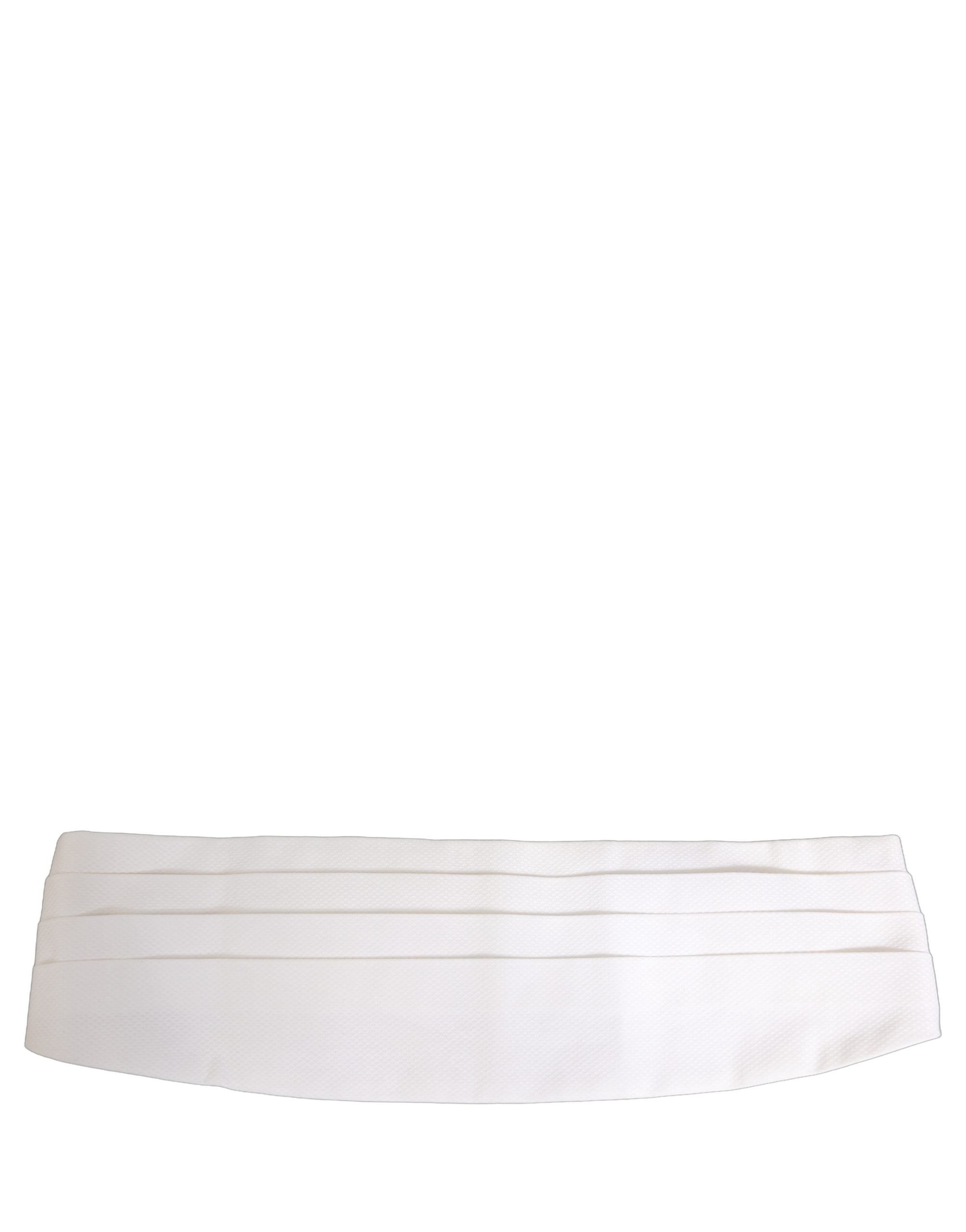 Dolce & Gabbana White Men Wide Waist Belt Cotton Men's Cummerbund