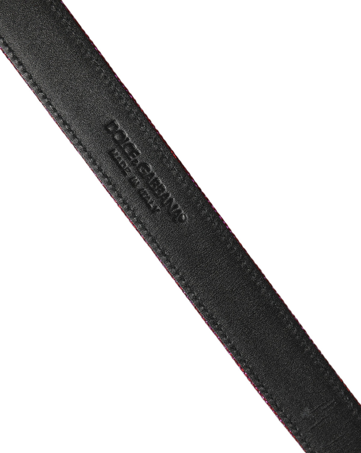 Dolce & Gabbana Men Fuchsia Glitter Silver Metal Buckle Men's Belt