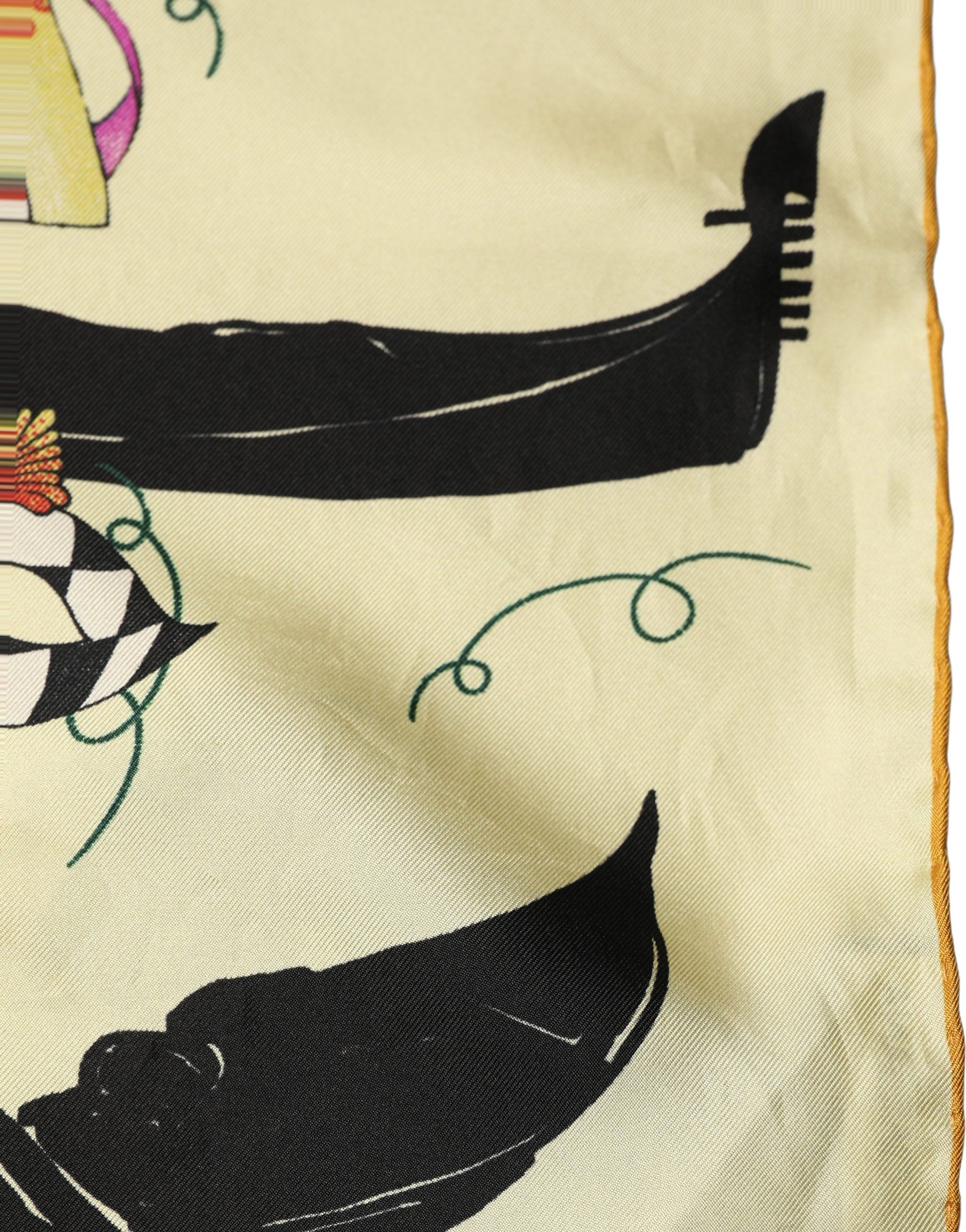 Dolce & Gabbana Cream Venezia Silk Twill Square Foulard Men's Scarf (Pre-Owned)