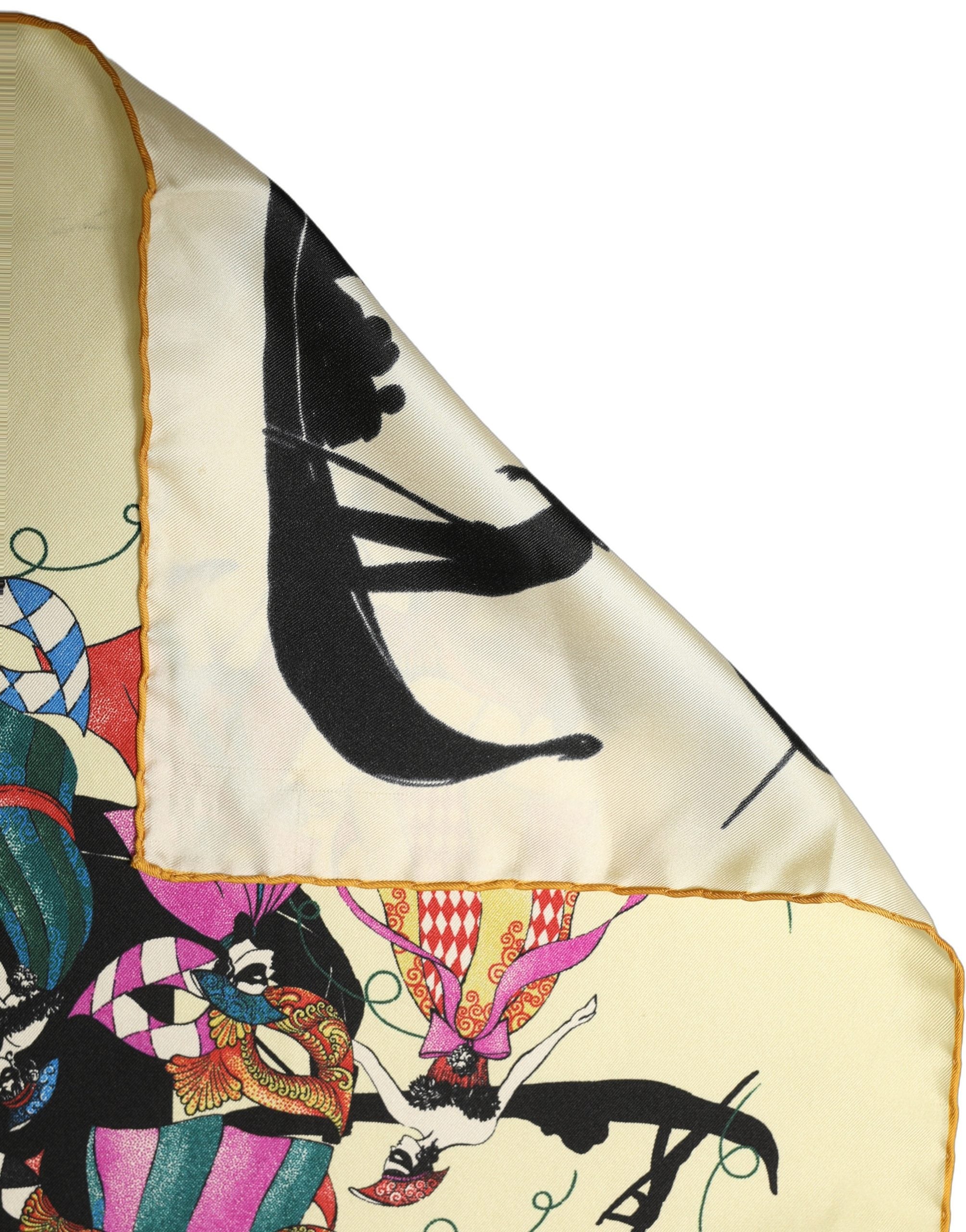 Dolce & Gabbana Cream Venezia Silk Twill Square Foulard Men's Scarf (Pre-Owned)