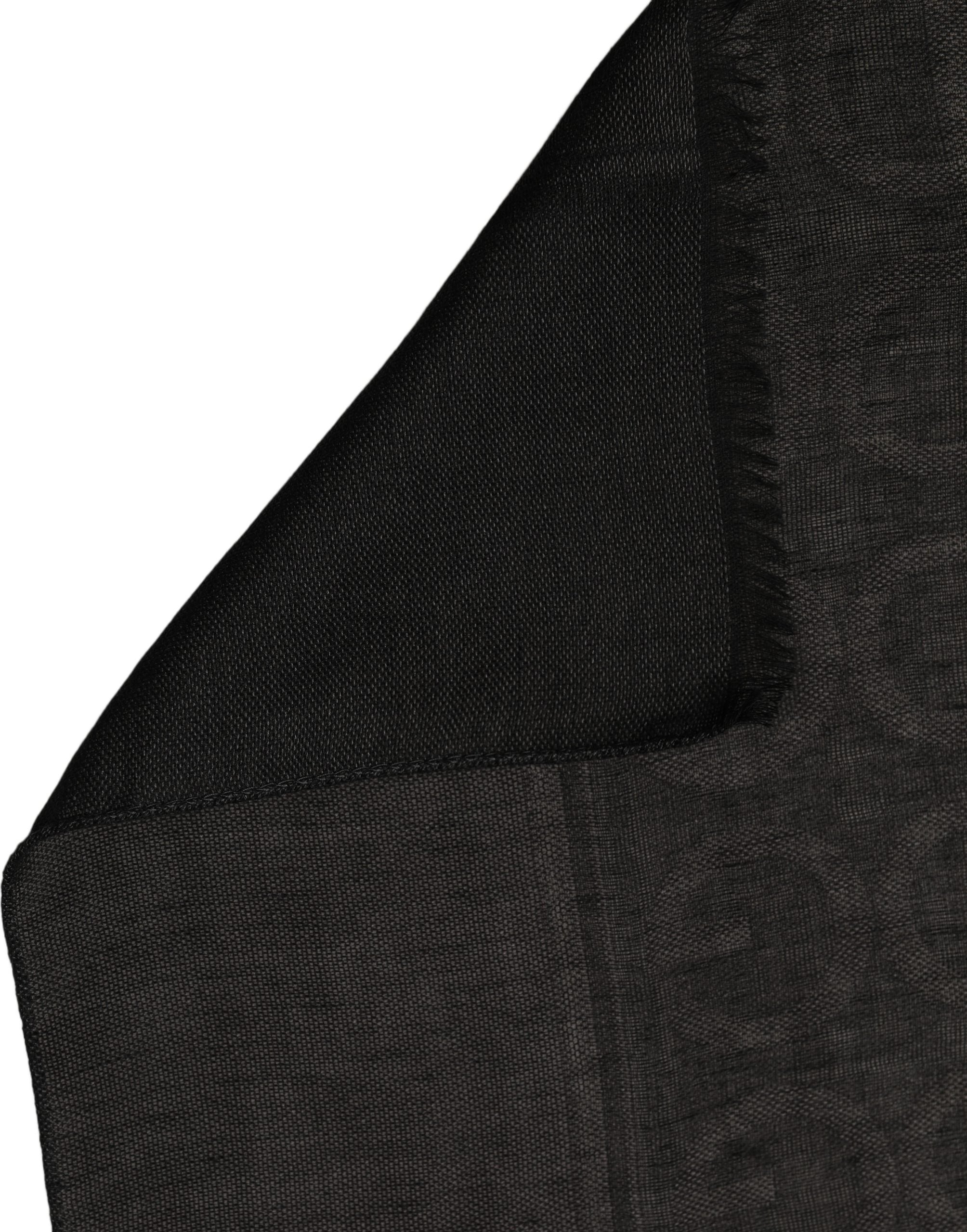 Dolce & Gabbana Black DG Logo Fringed Edge Lace Stole Men's Scarf