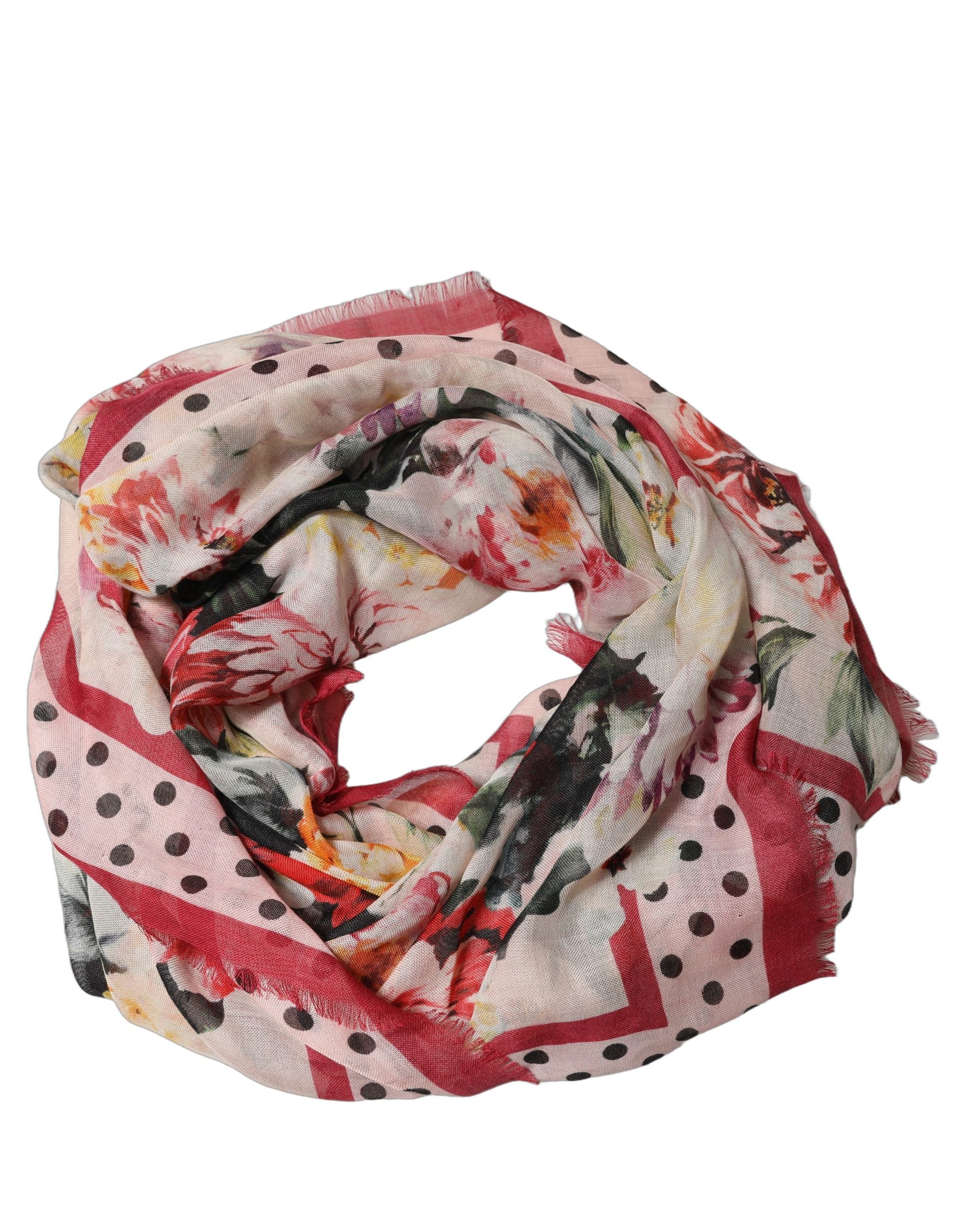 Dolce & Gabbana Multicolor Floral Fringed Stole Men's Scarf (Pre-Owned)