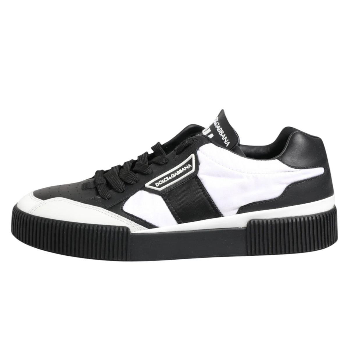 Dolce & Gabbana Black White MIAMI Low Top Men Sneakers Men's Shoes