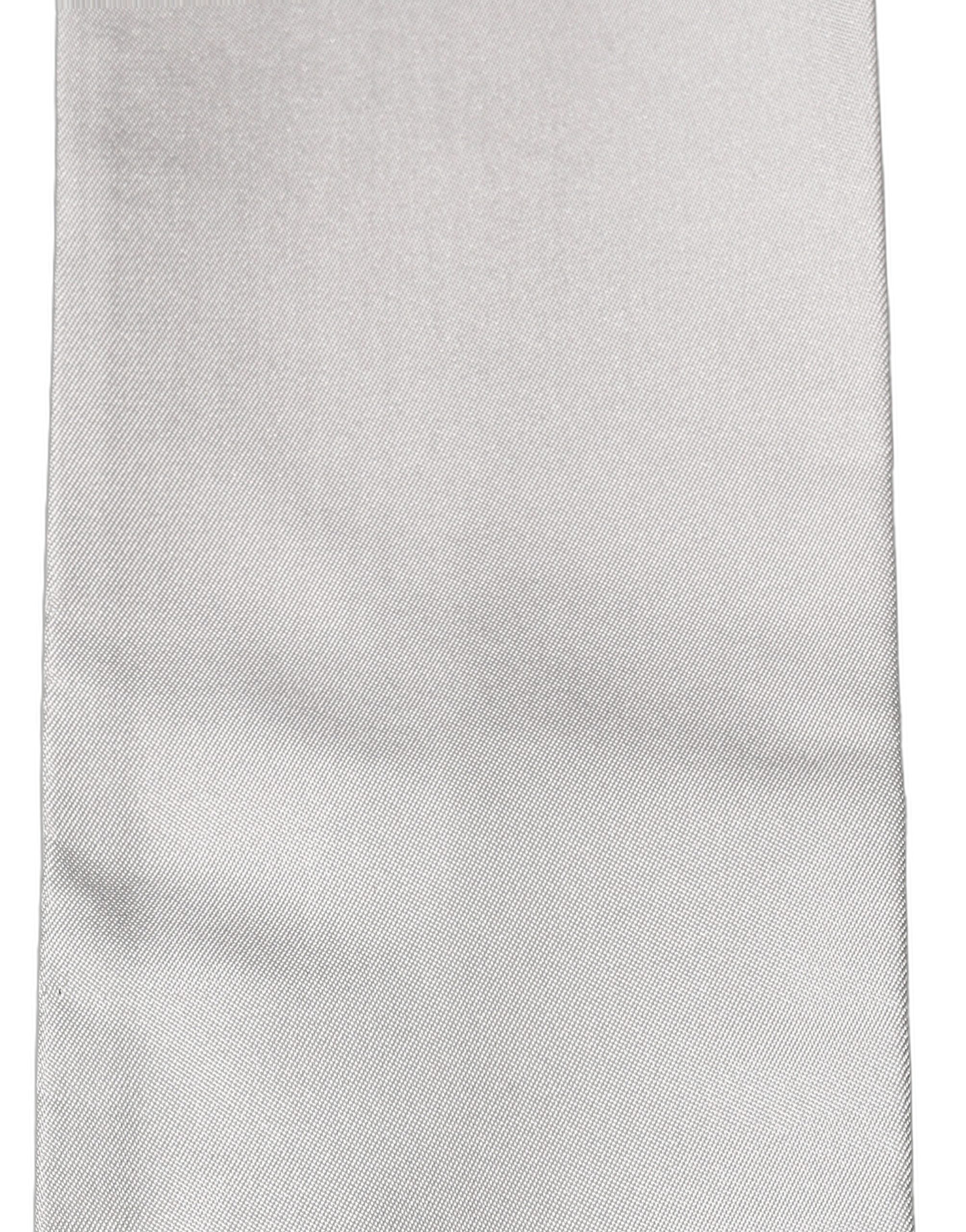 Dolce & Gabbana Light Gray Satin Silk Fringed Lace Stole Men's Scarf