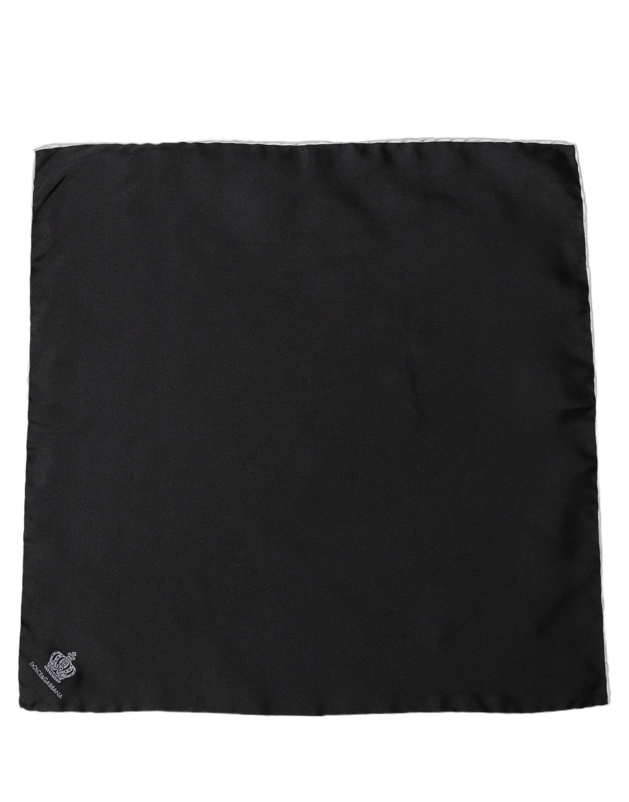 Dolce & Gabbana Men Black Silk Pocket Square Foulard Men's Scarf