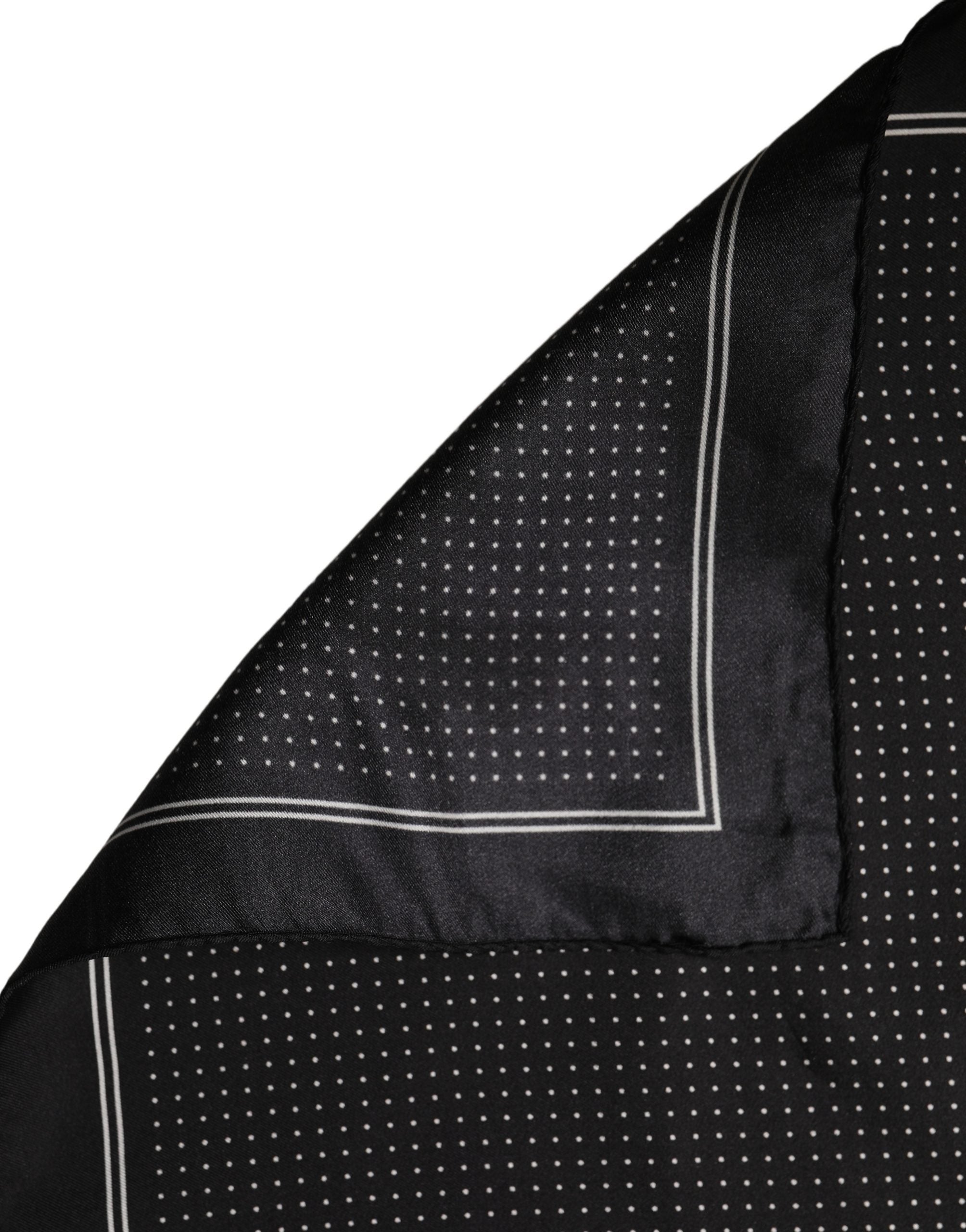 Dolce & Gabbana Black Polka Dot Pocket Square Foulard Men's Scarf