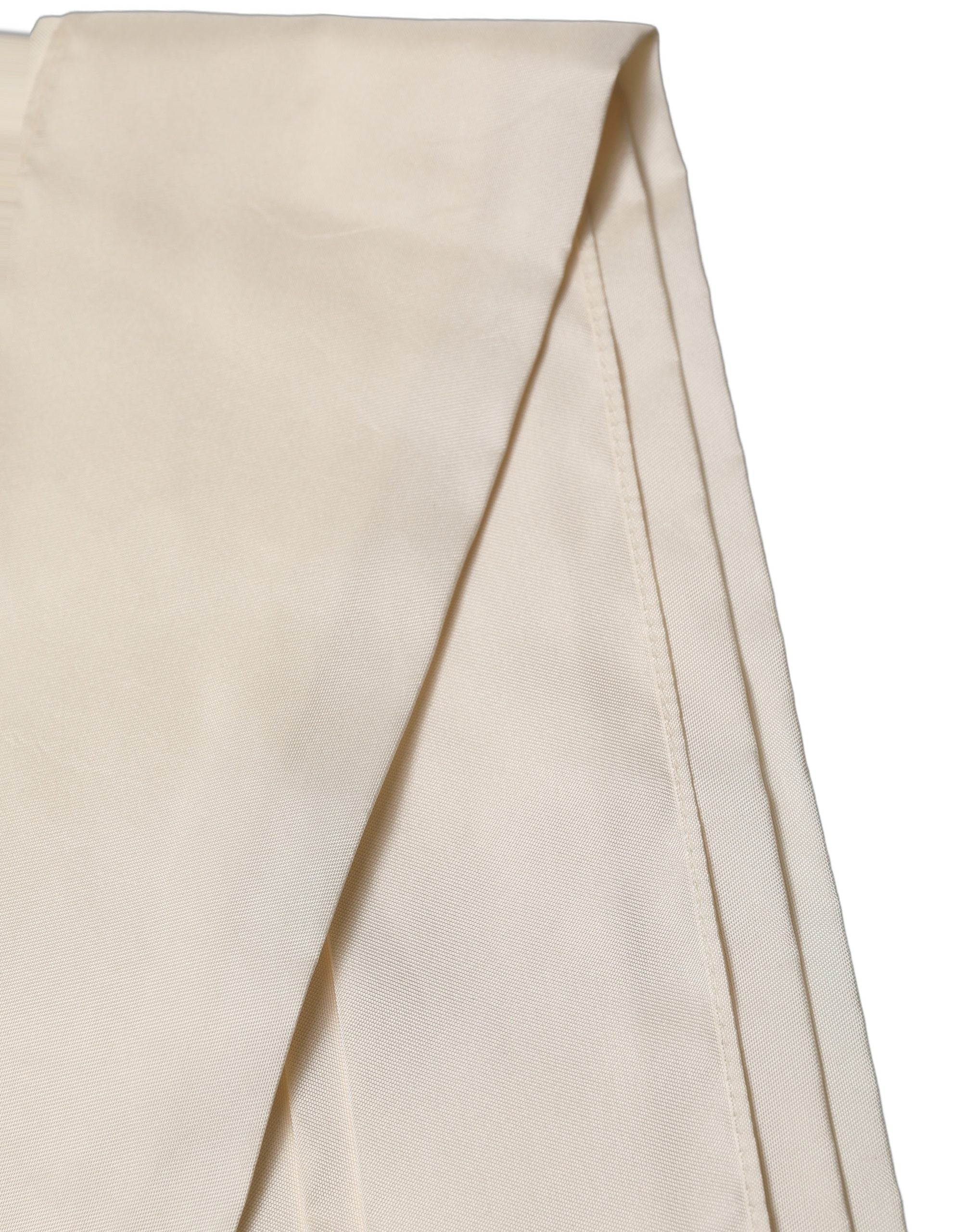 Dolce & Gabbana Men Cream Satin Silk Fringed Neck Shawl Men's Scarf