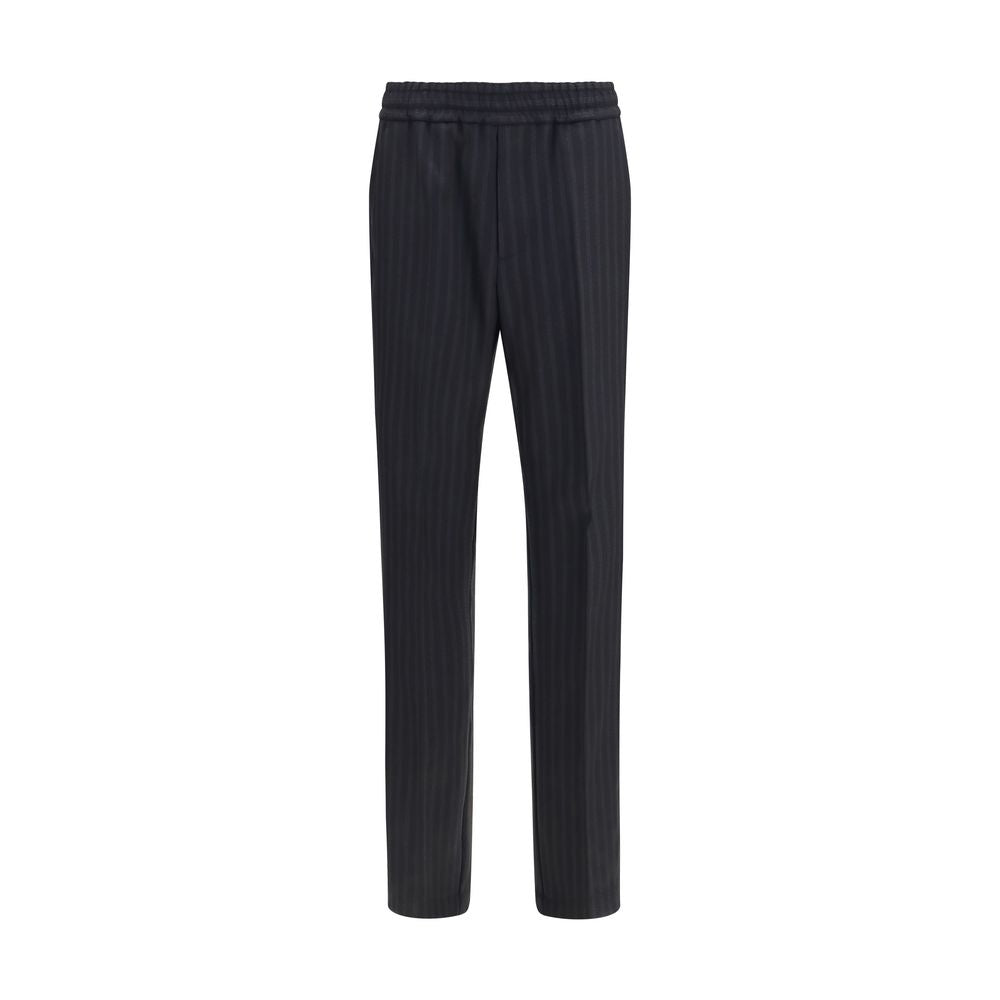 Versace Black Wool Oves Aries Dress Men's Pants