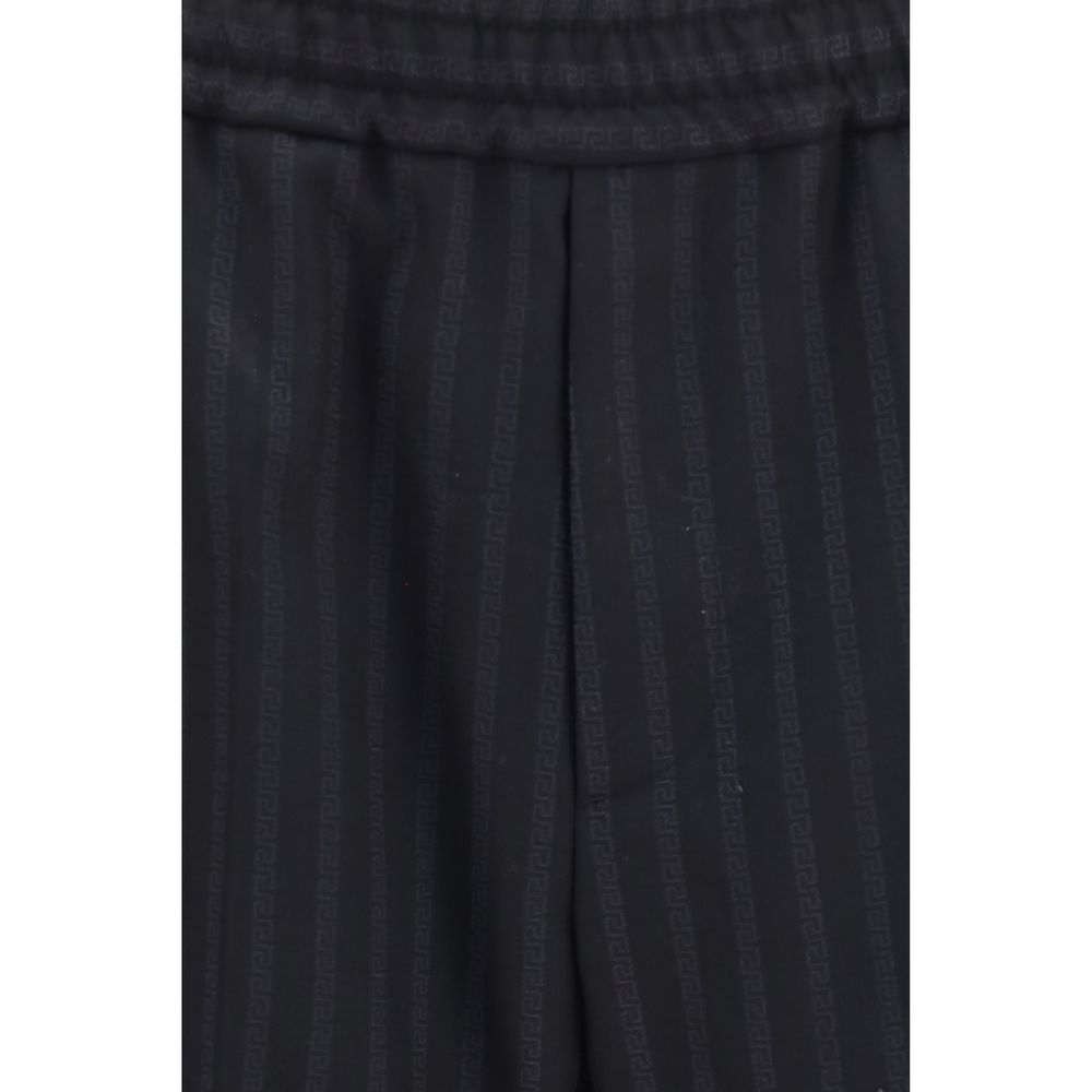 Versace Black Wool Oves Aries Dress Men's Pants