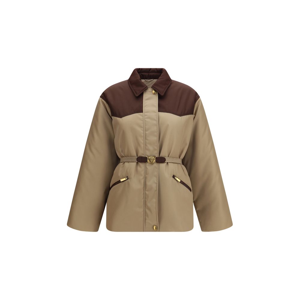 Versace Beige Nylon Full-Length Women's Jacket