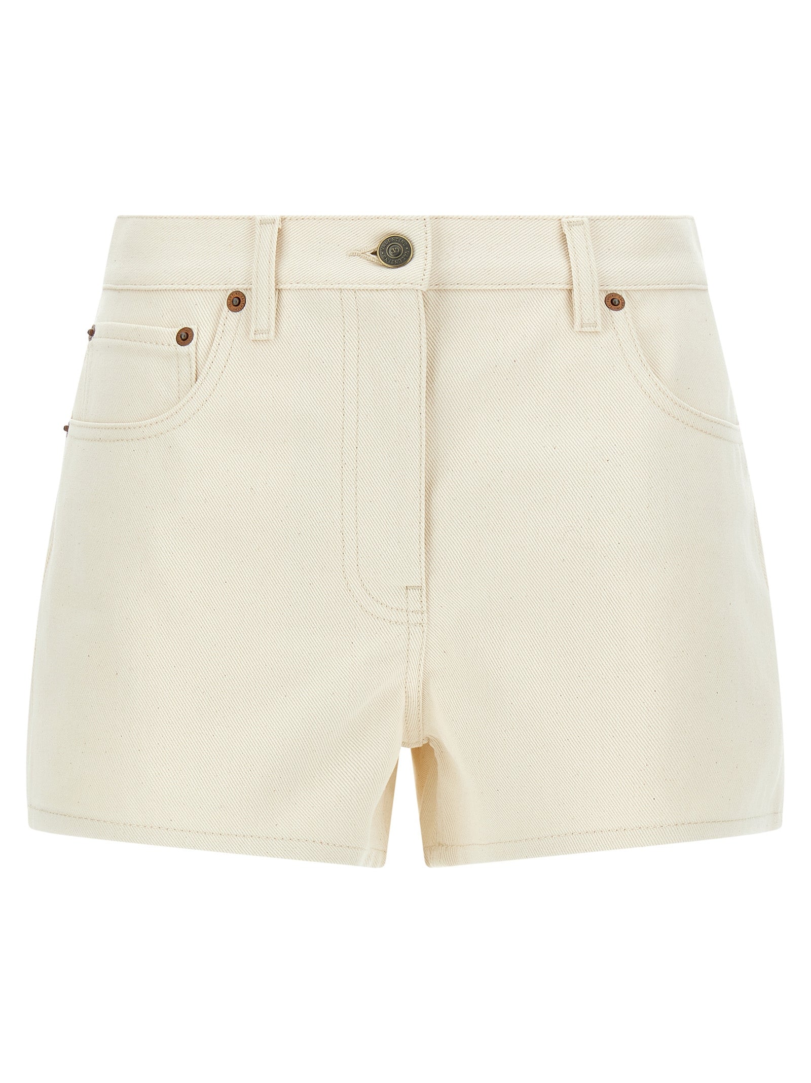 Valentino Garavani Beige Cotton Bermuda Women's Shorts
