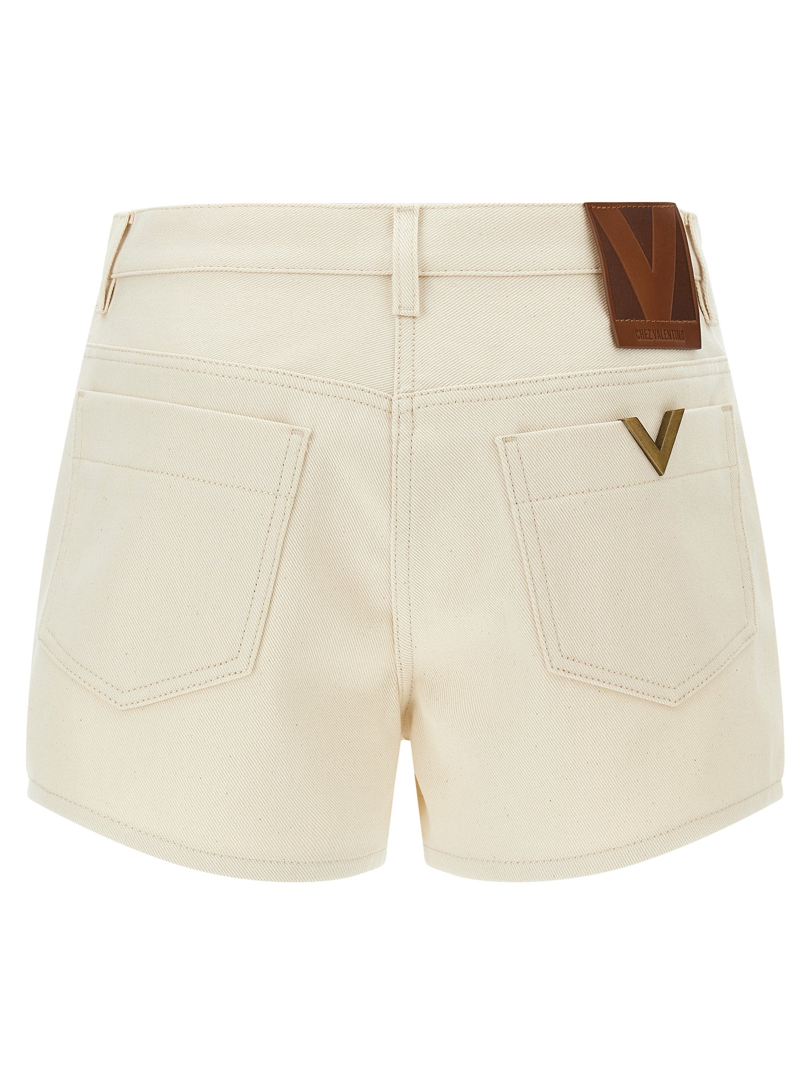 Valentino Garavani Beige Cotton Bermuda Women's Shorts