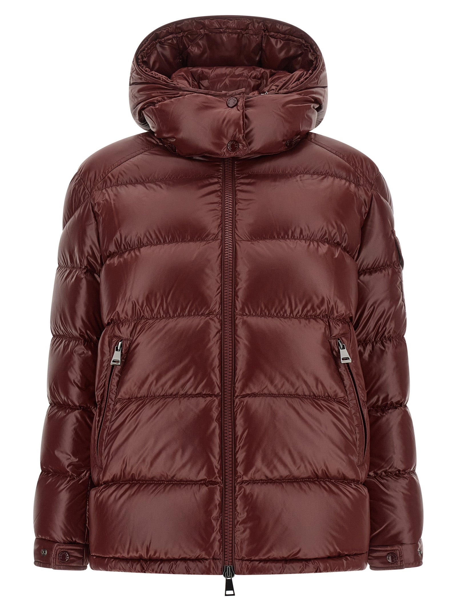 Moncler Bordeaux Polyamide Full-Length Women's Jacket
