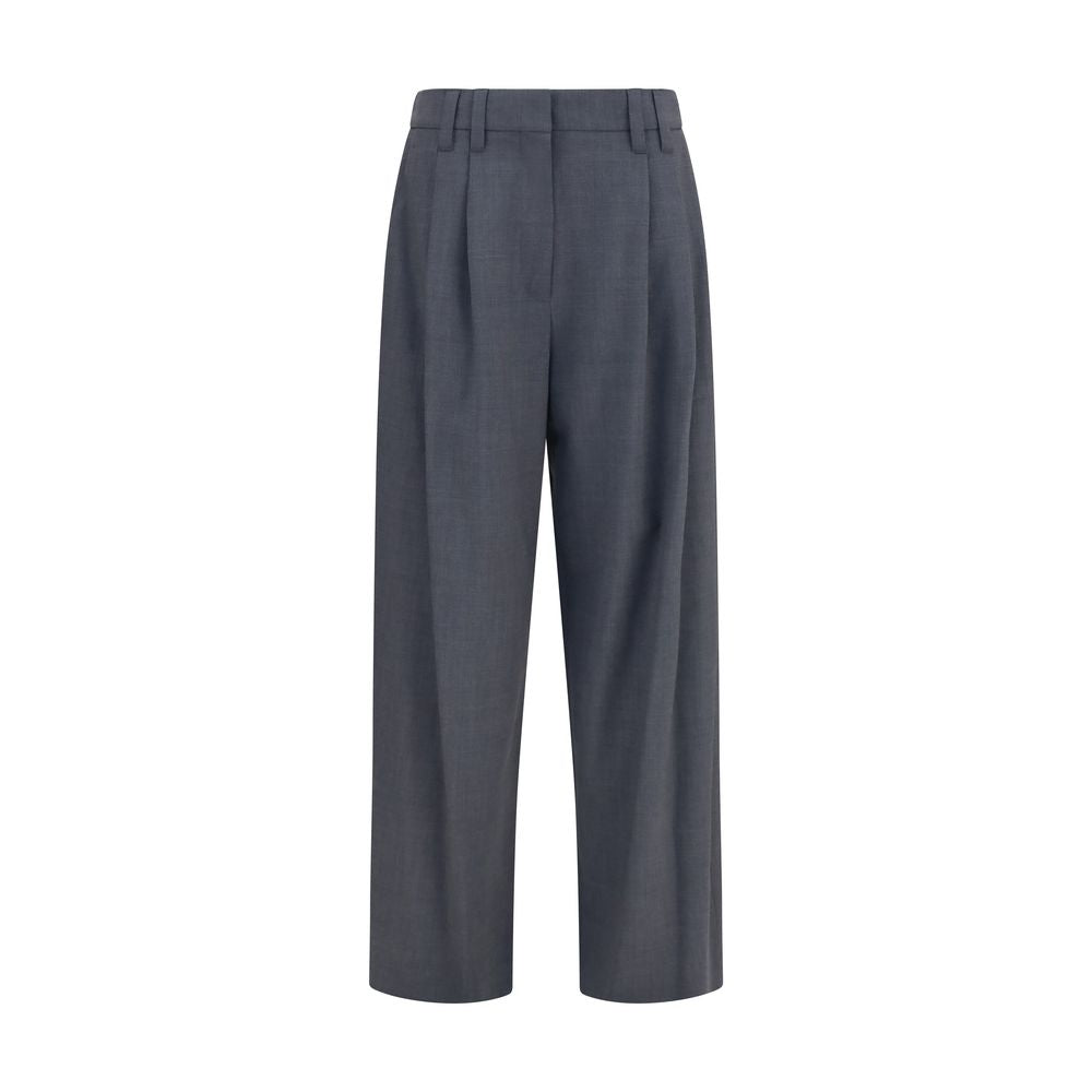 Brunello Cucinelli Gray Wool Oves Aries Dress Women's Pants