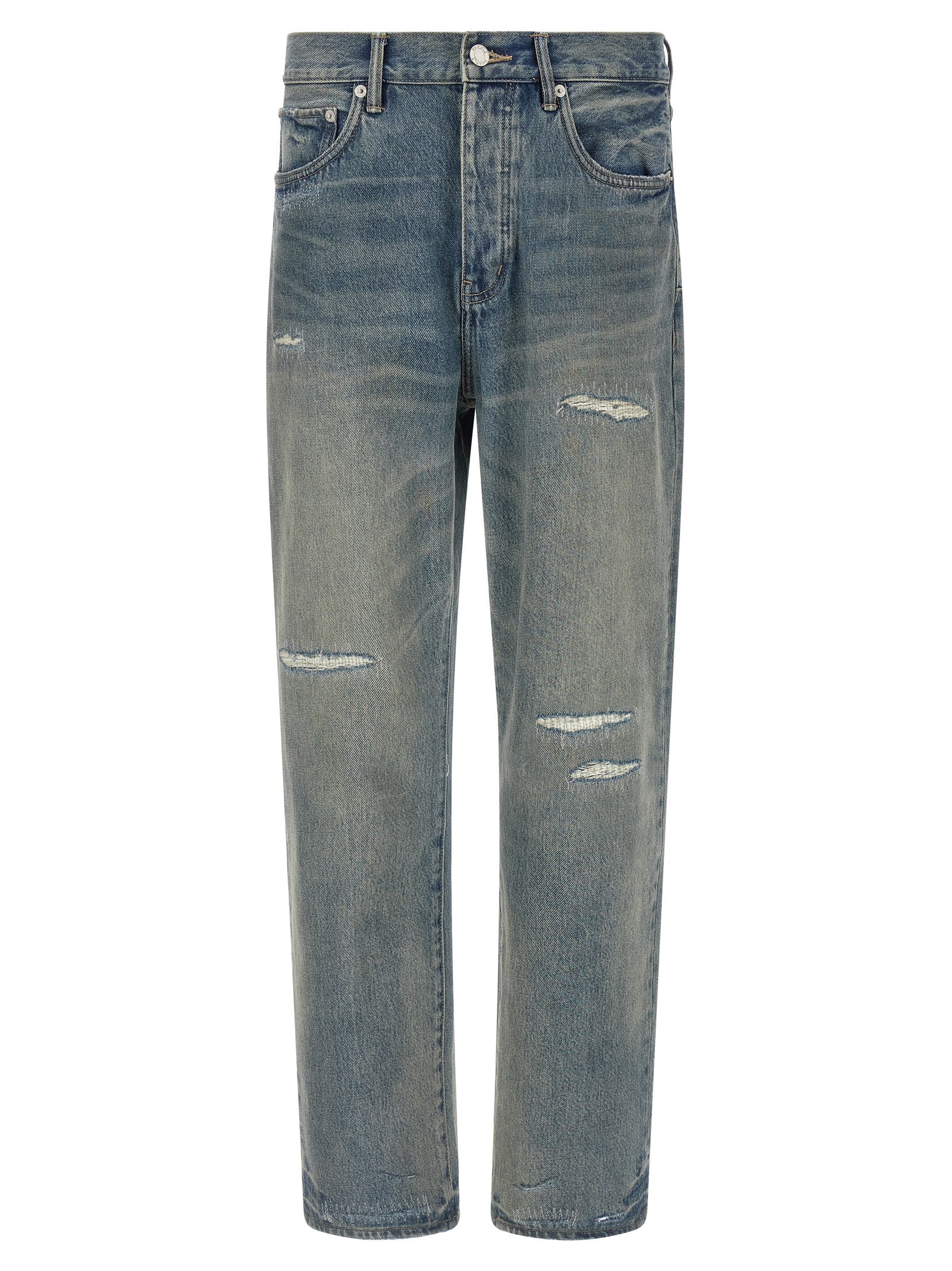 PURPLE Gray Cotton Straight-Leg Men's Jeans