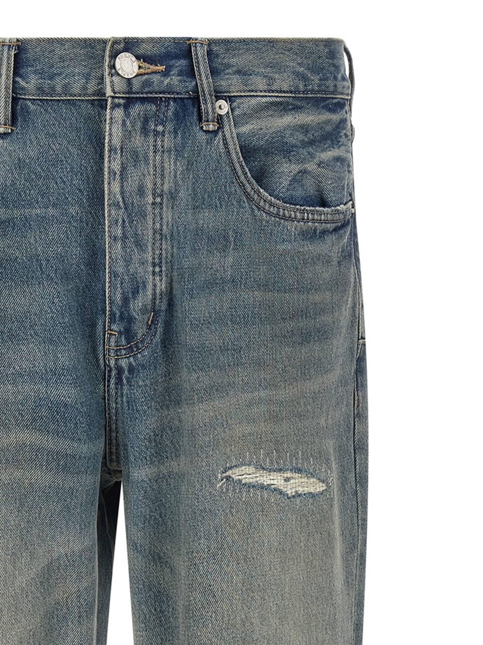 PURPLE Gray Cotton Straight-Leg Men's Jeans