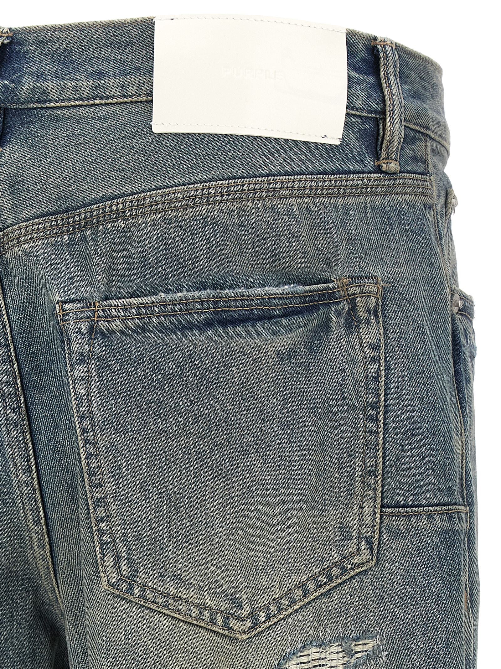 PURPLE Gray Cotton Straight-Leg Men's Jeans