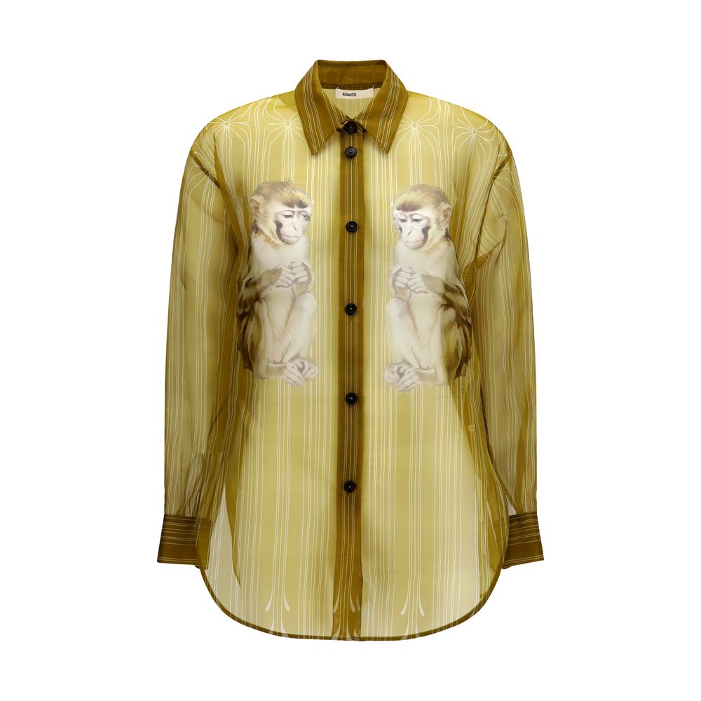 Khaite Beige Silk Pattern Women's Shirt