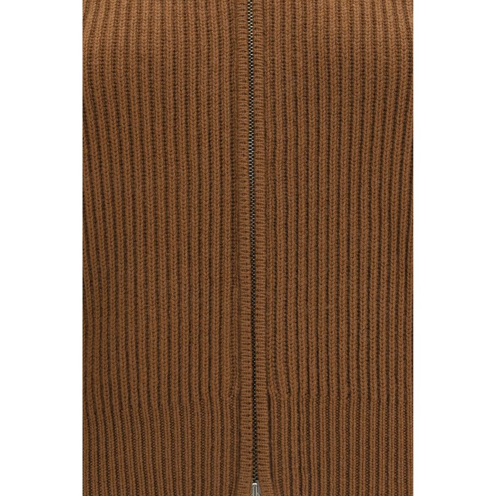 Max Mara Brown Wool Oves Aries Women's Cardigan