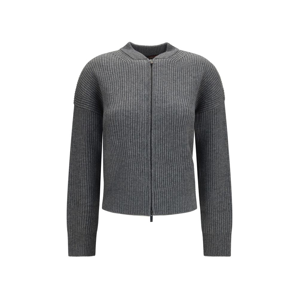 Max Mara Gray Wool Oves Aries Women's Cardigan