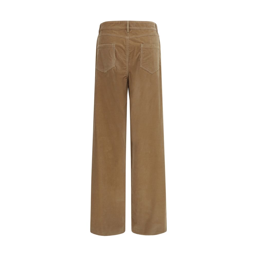 Max Mara Brown Cotton Casual Women's Pants