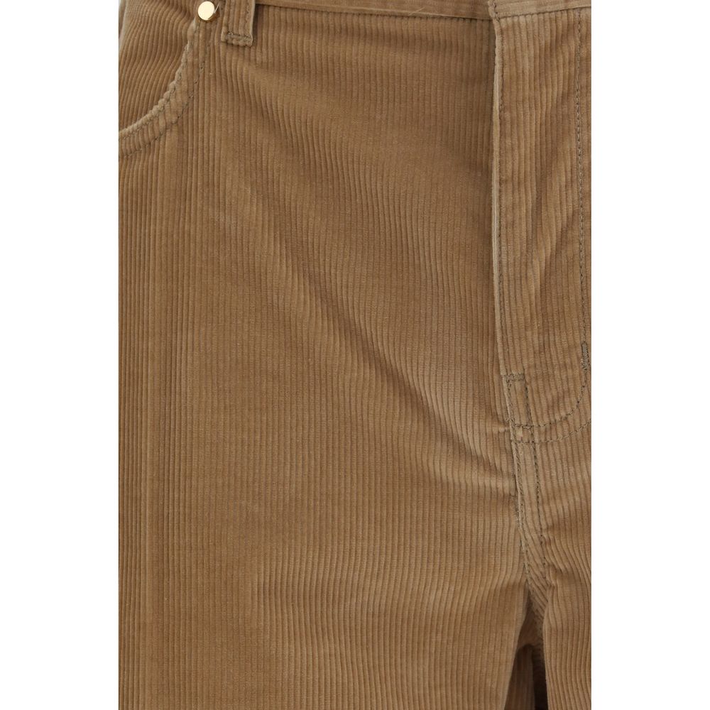 Max Mara Brown Cotton Casual Women's Pants