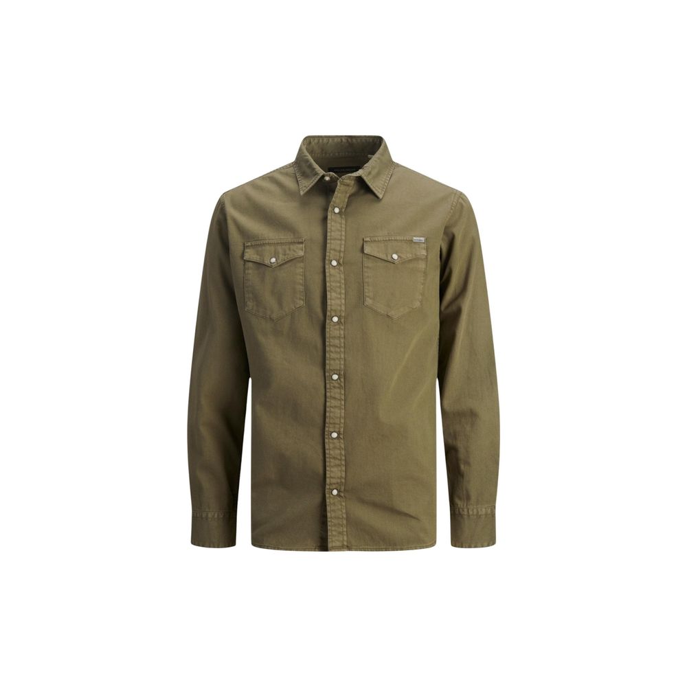 Jack Jones Green Denim Men's Shirt