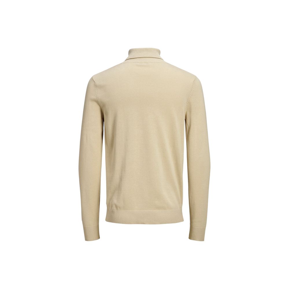 Jack Jones Beige Cotton Men's Turtleneck