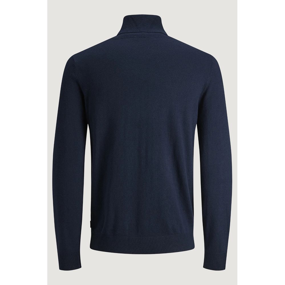 Jack Jones Blue Cotton Men's Turtleneck