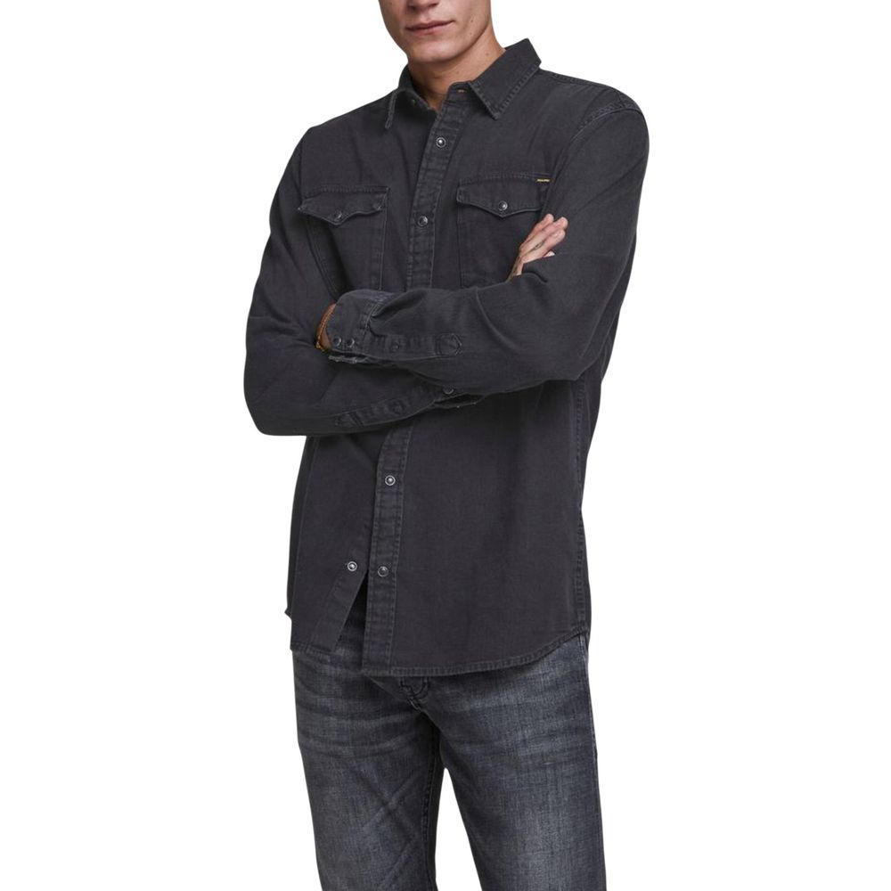 Jack Jones Black Denim Men's Shirt