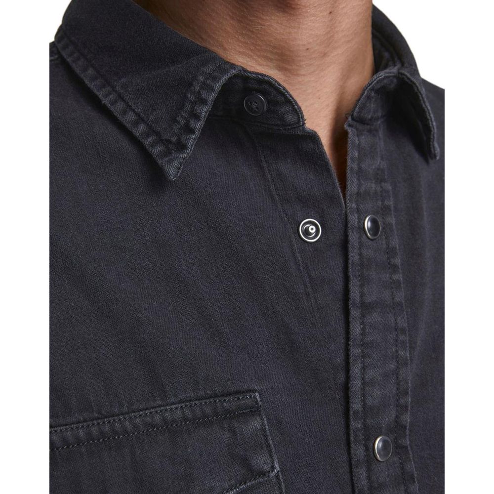 Jack Jones Black Denim Men's Shirt