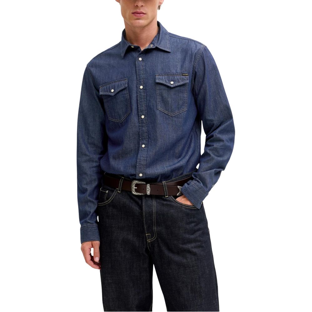 Jack Jones Blue Denim Men's Shirt