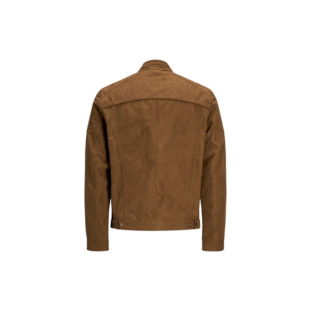 Jack Jones Beige Artificial Leather Full-Length Men's Jacket