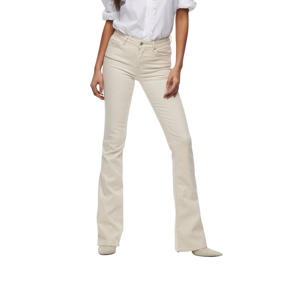Only Cream Cotton Bootcut Women's Jeans