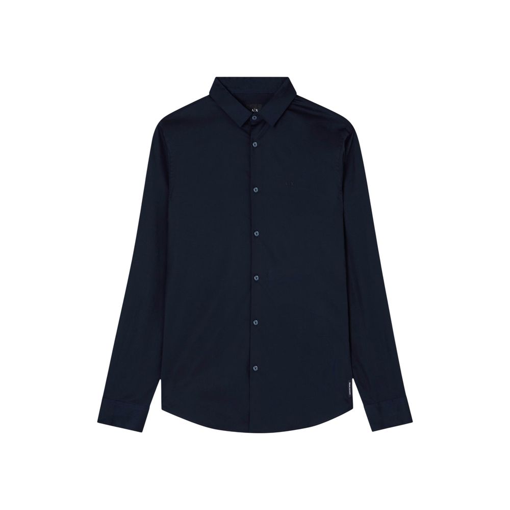 Armani Exchange Blue Cotton Dress Men's Shirt
