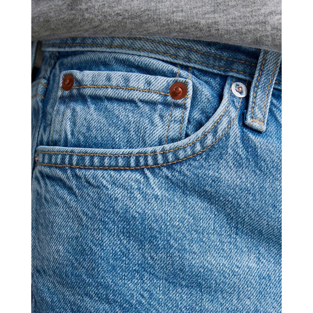 Jack Jones Blue Cotton Relaxed Fit Men's Jeans