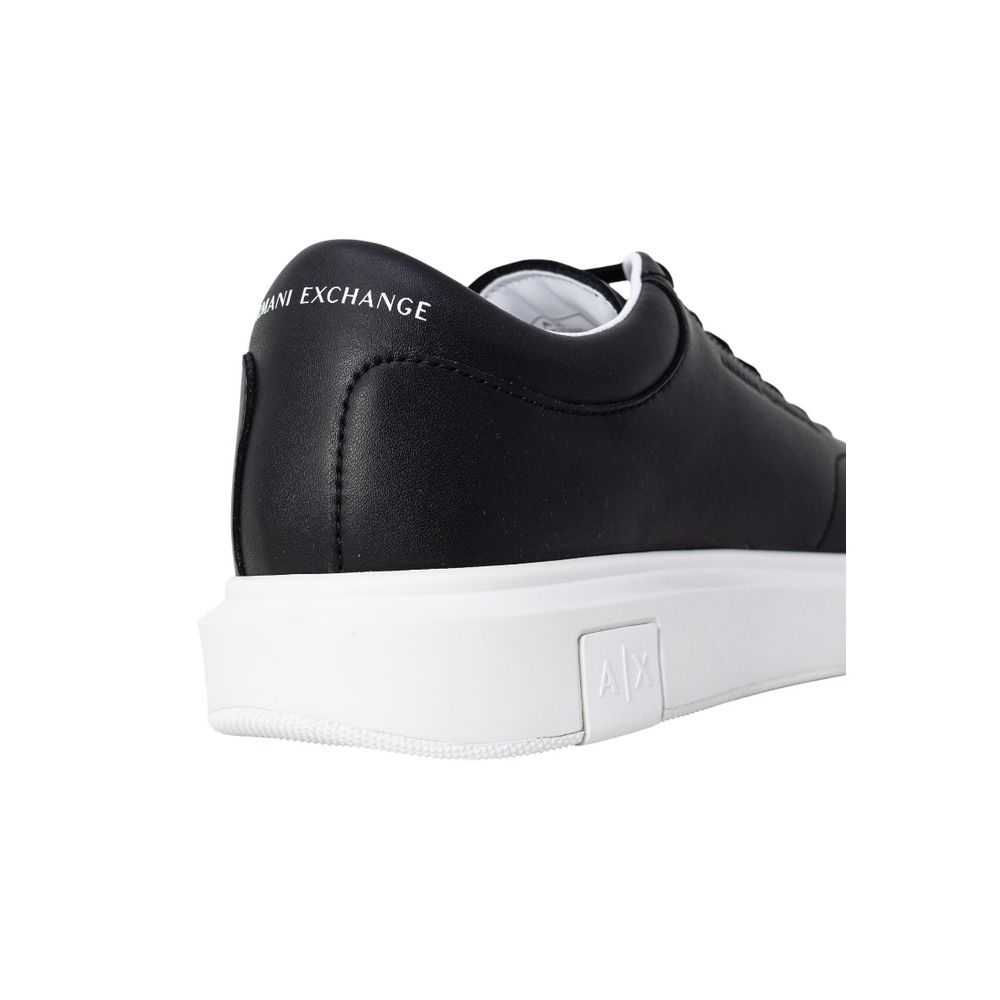 Armani Exchange Black Leather Low Top Men's Sneakers