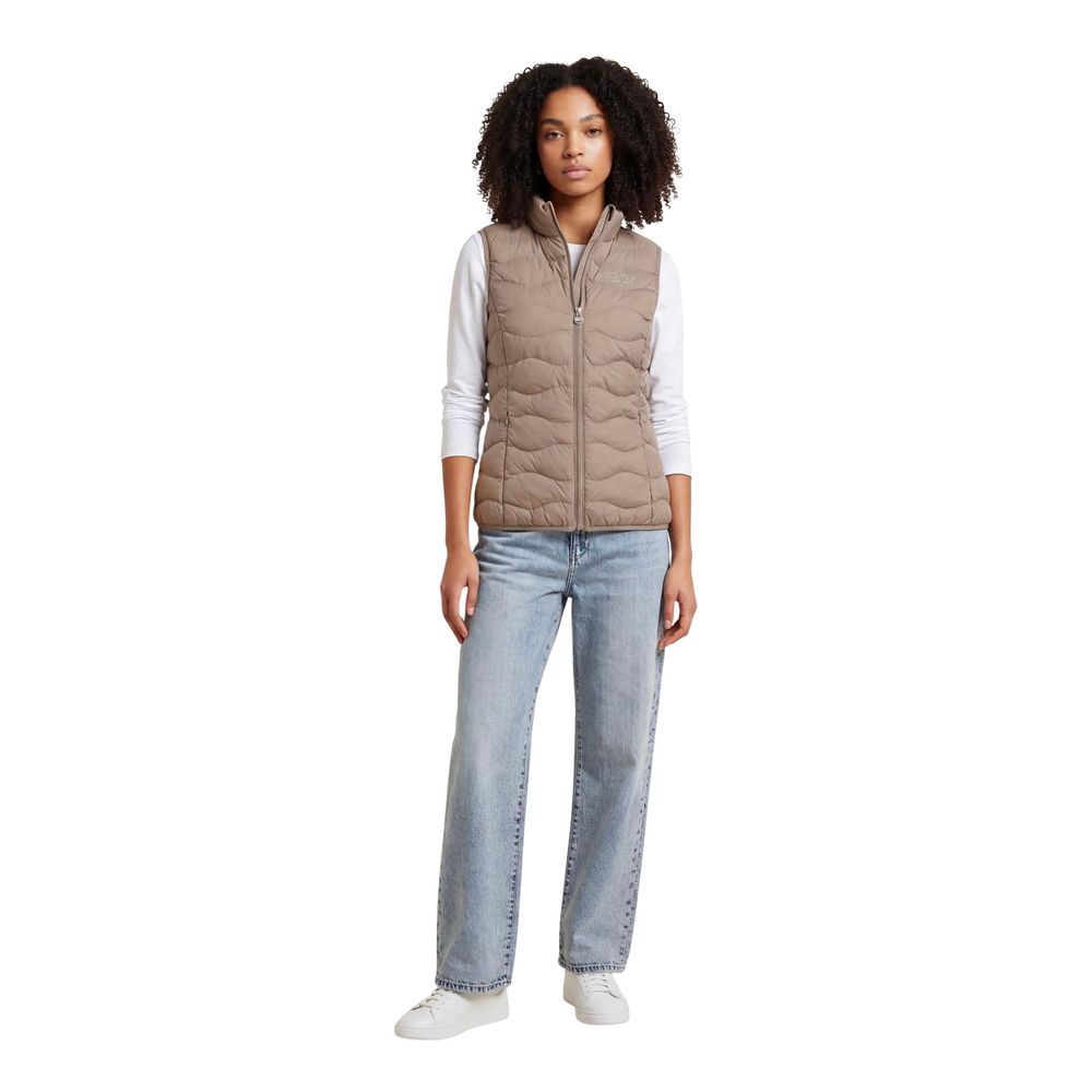 EA7 Emporio Armani Beige Polyester Sleeveless Women's Jacket